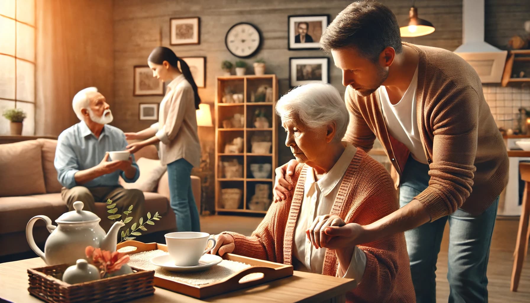 Family member providing care to a person with Alzheimer’s