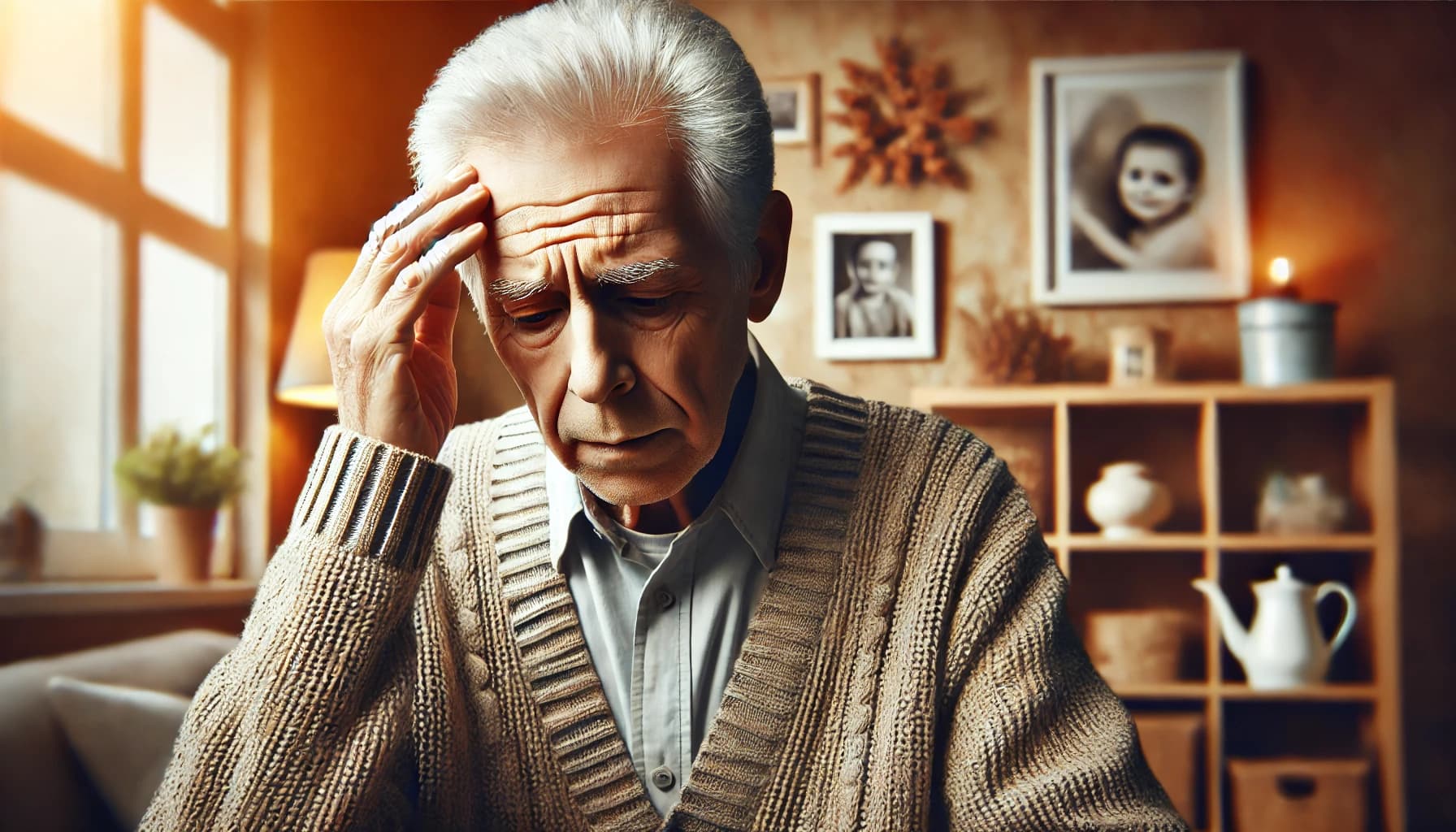 Elderly person showing signs of memory loss