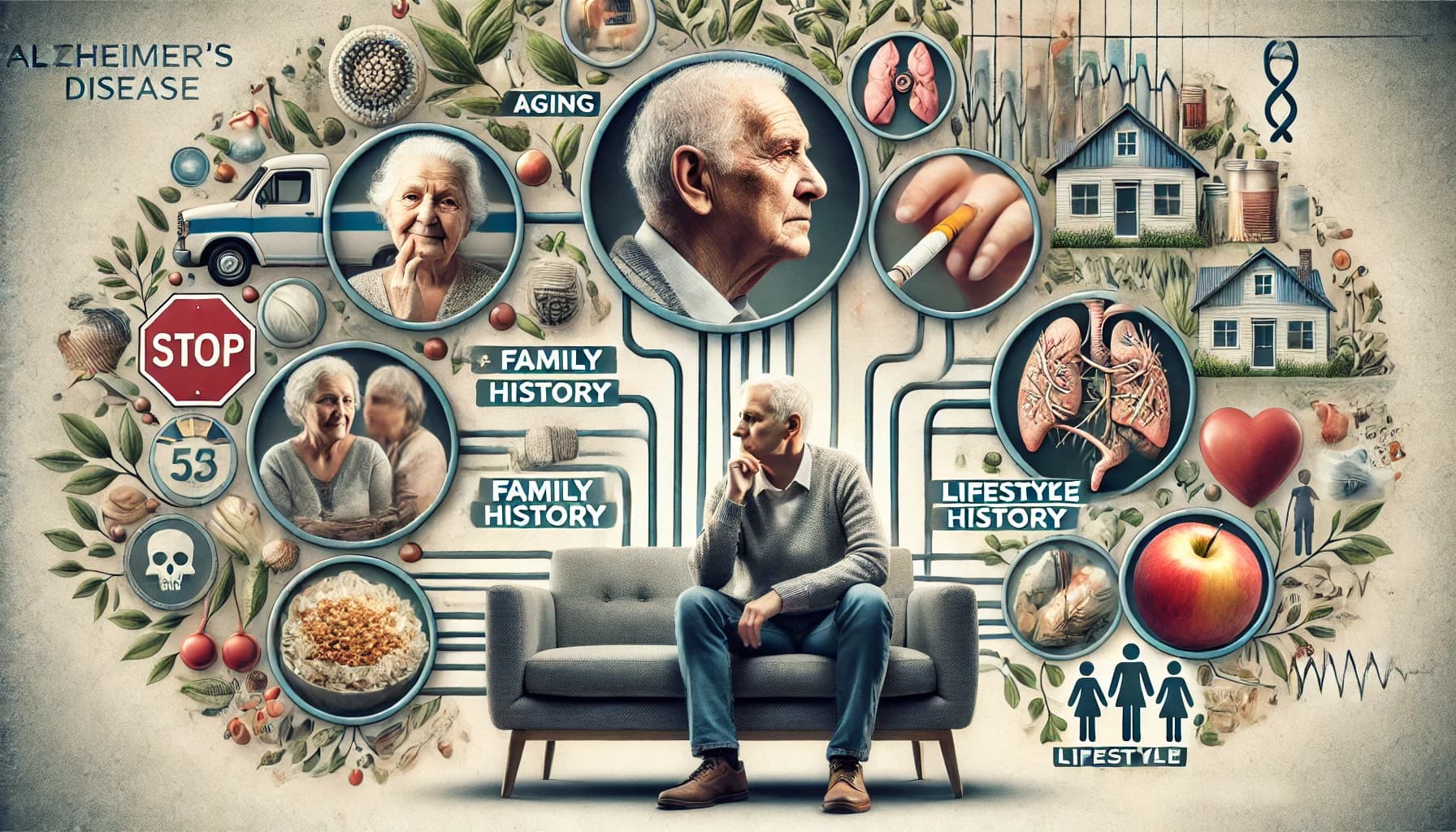 Combination of risk factors like aging, family history, and lifestyle choices