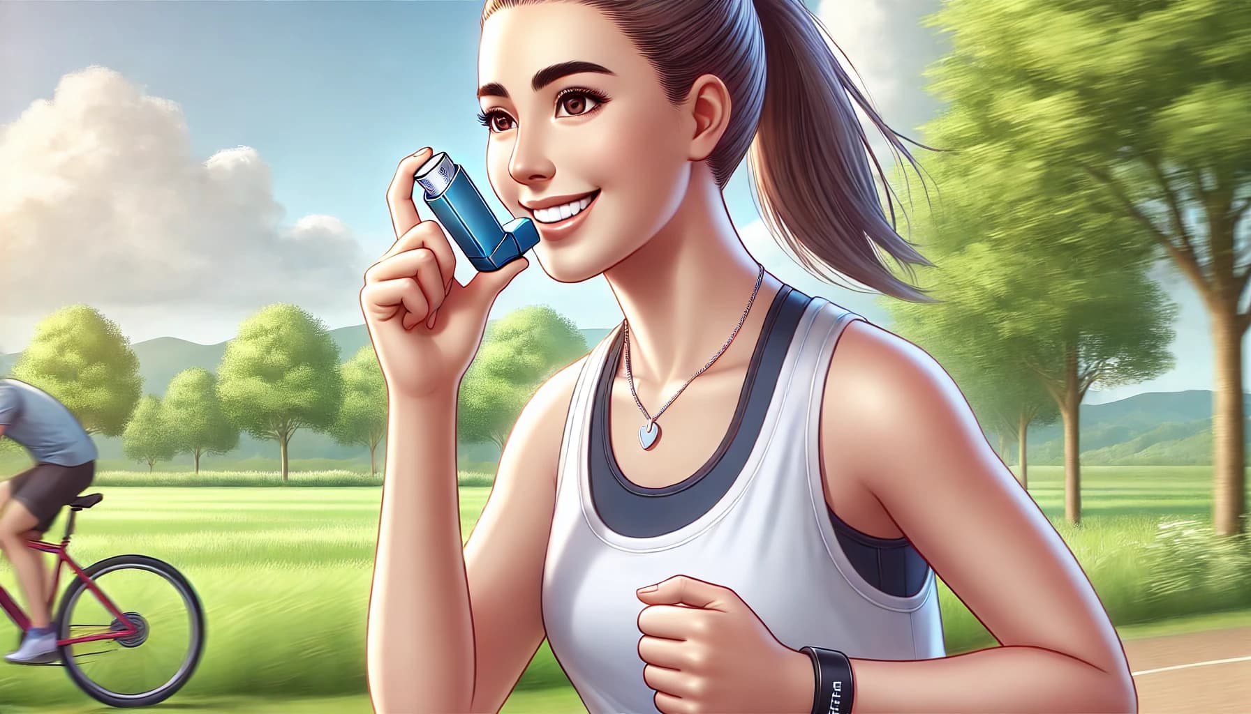 Happy, active person managing asthma