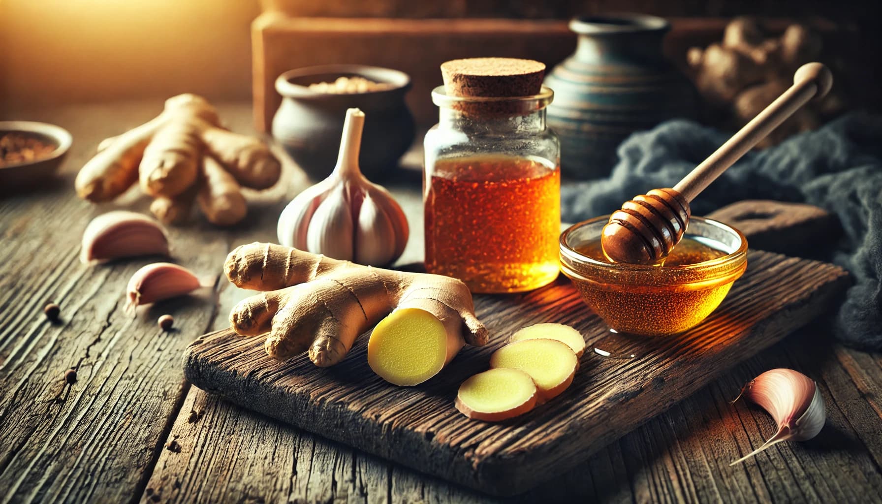 Natural remedies like ginger, garlic, and honey