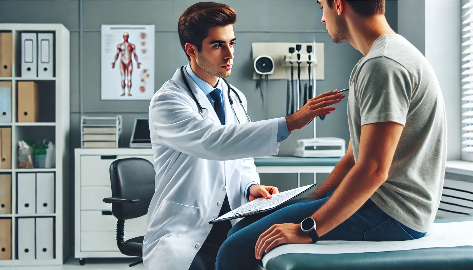 Doctor examining a patient