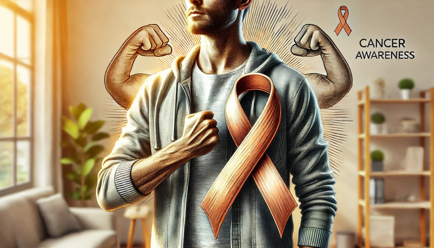 Hopeful and determined individual battling cancer