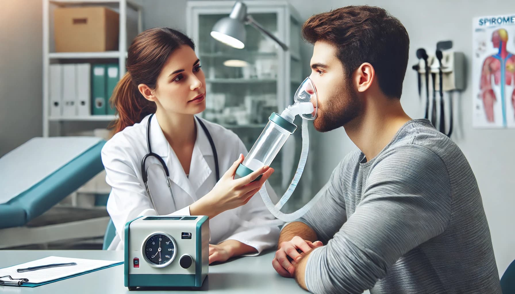 Spirometry test being conducted