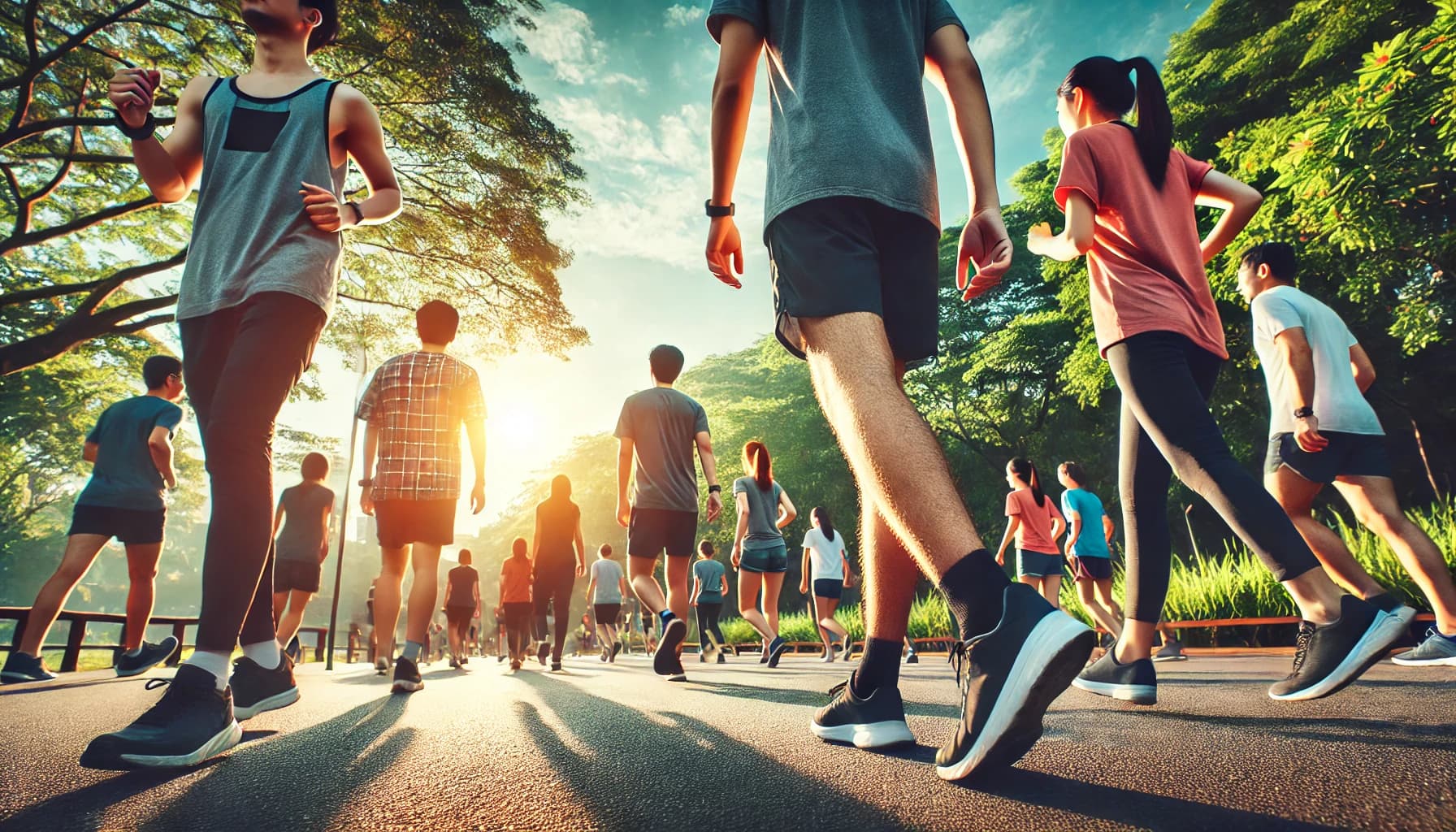 People walking for exercise