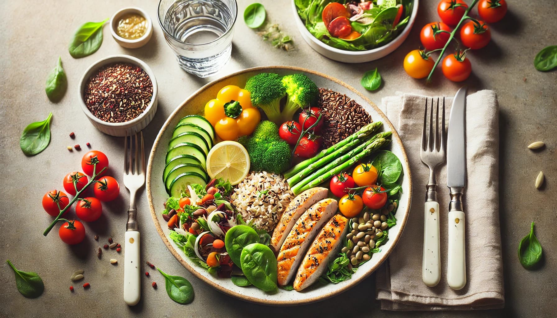 Healthy, balanced meal