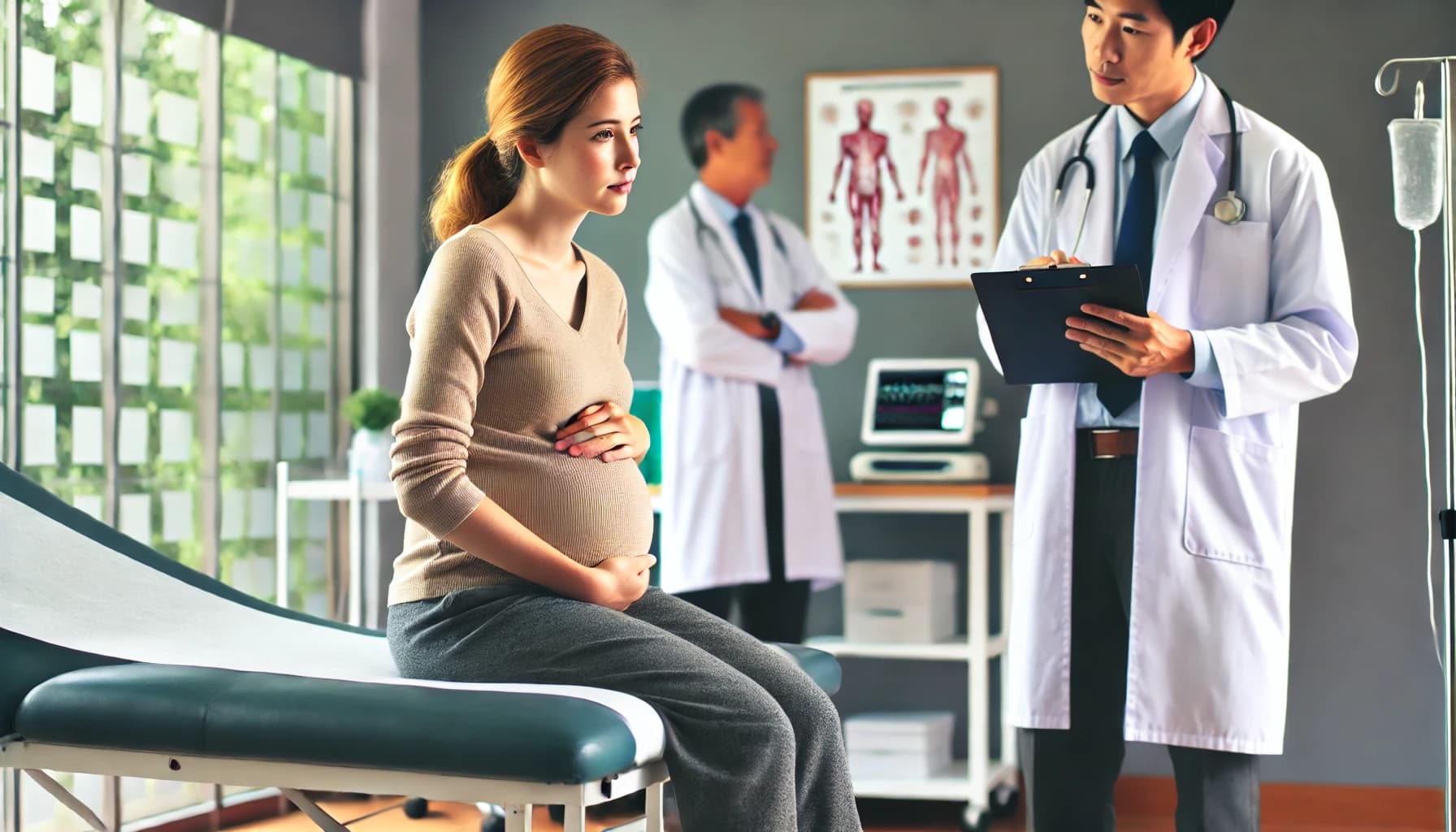 Pregnant woman at a doctor's appointment