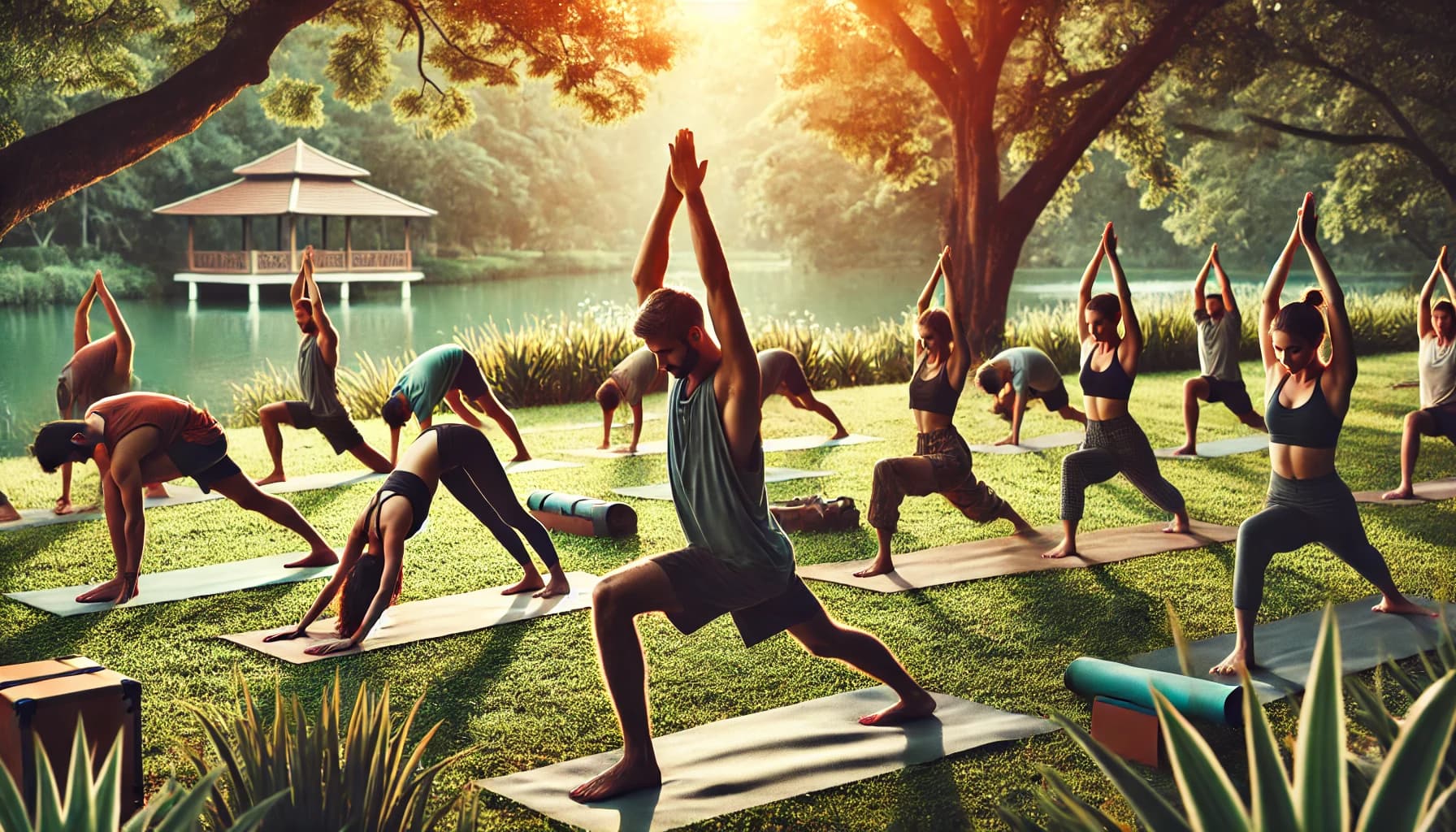 People performing yoga poses for diabetes