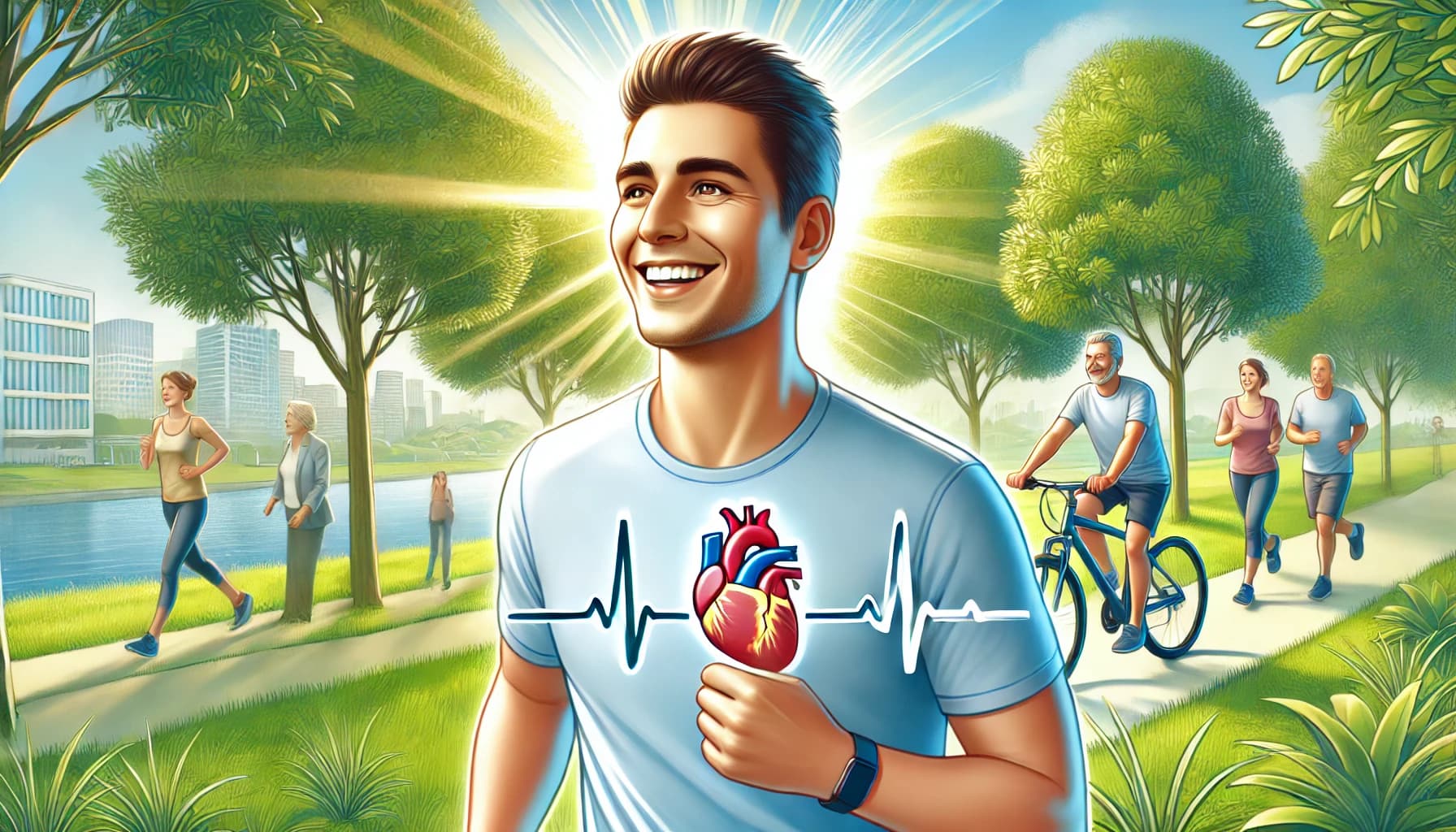 Happy, active individual managing heart disease