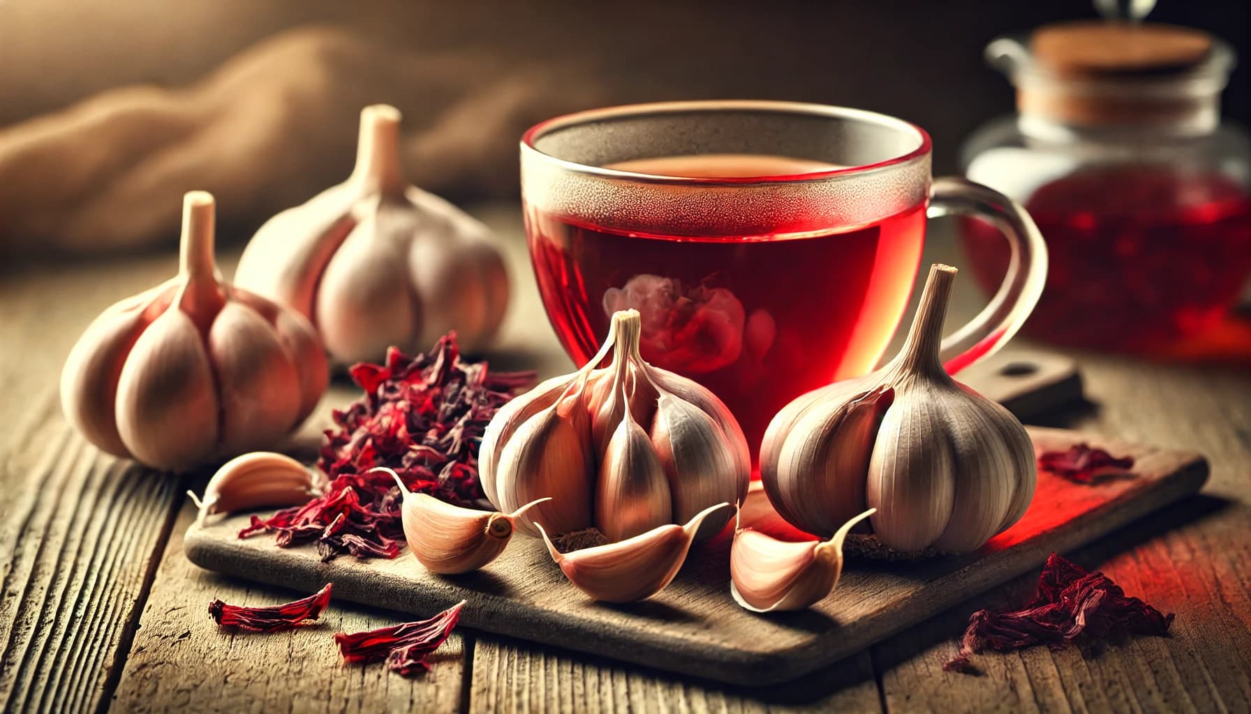 Garlic and hibiscus tea as natural remedies for hypertension