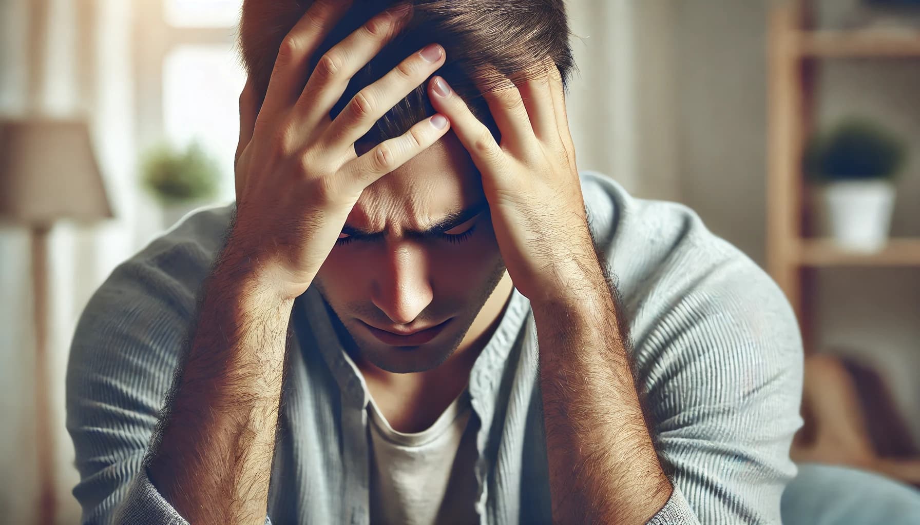 Person experiencing a severe headache