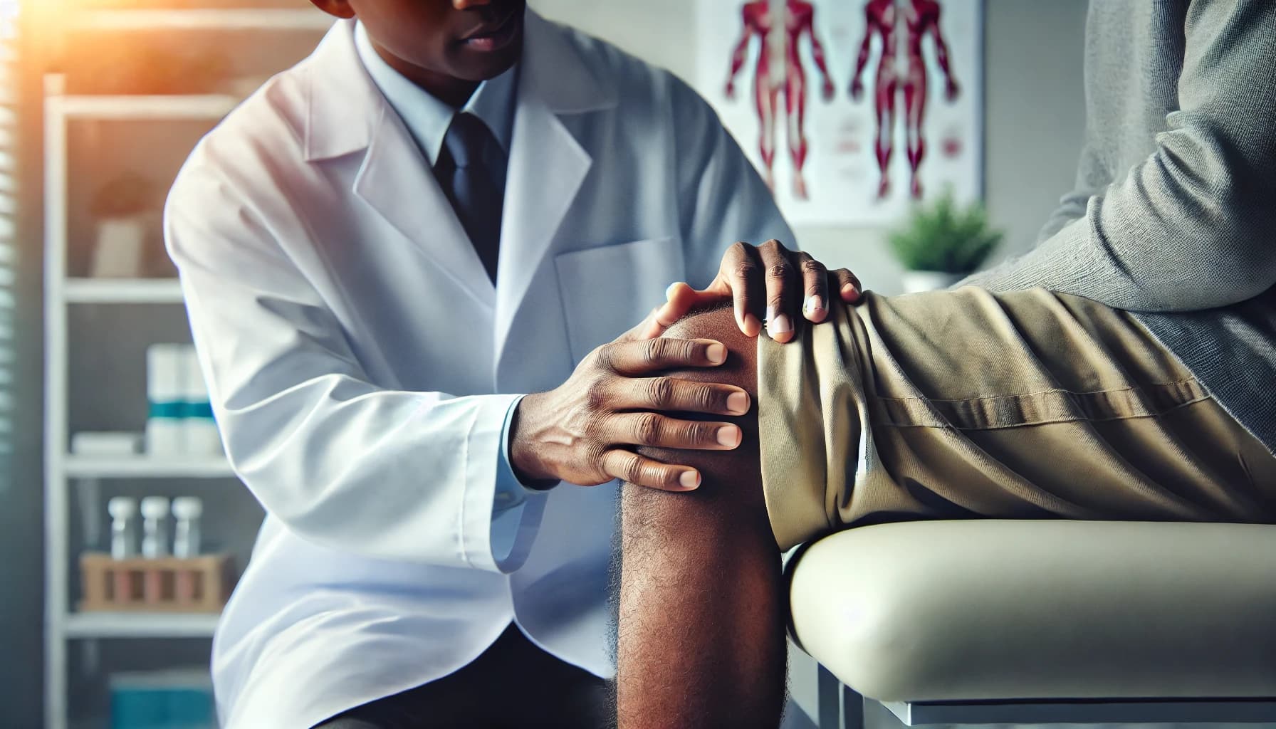 Doctor examining a patient's knee
