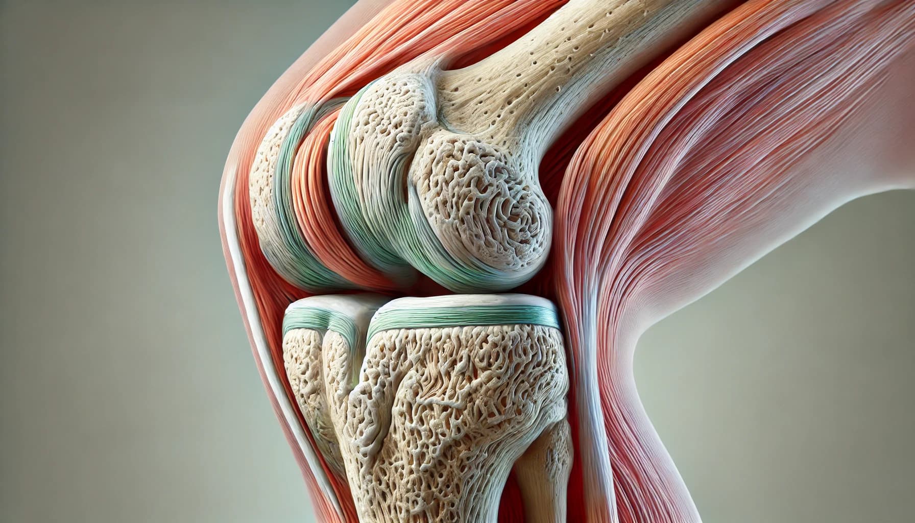 Knee joint showing the effects of osteoarthritis