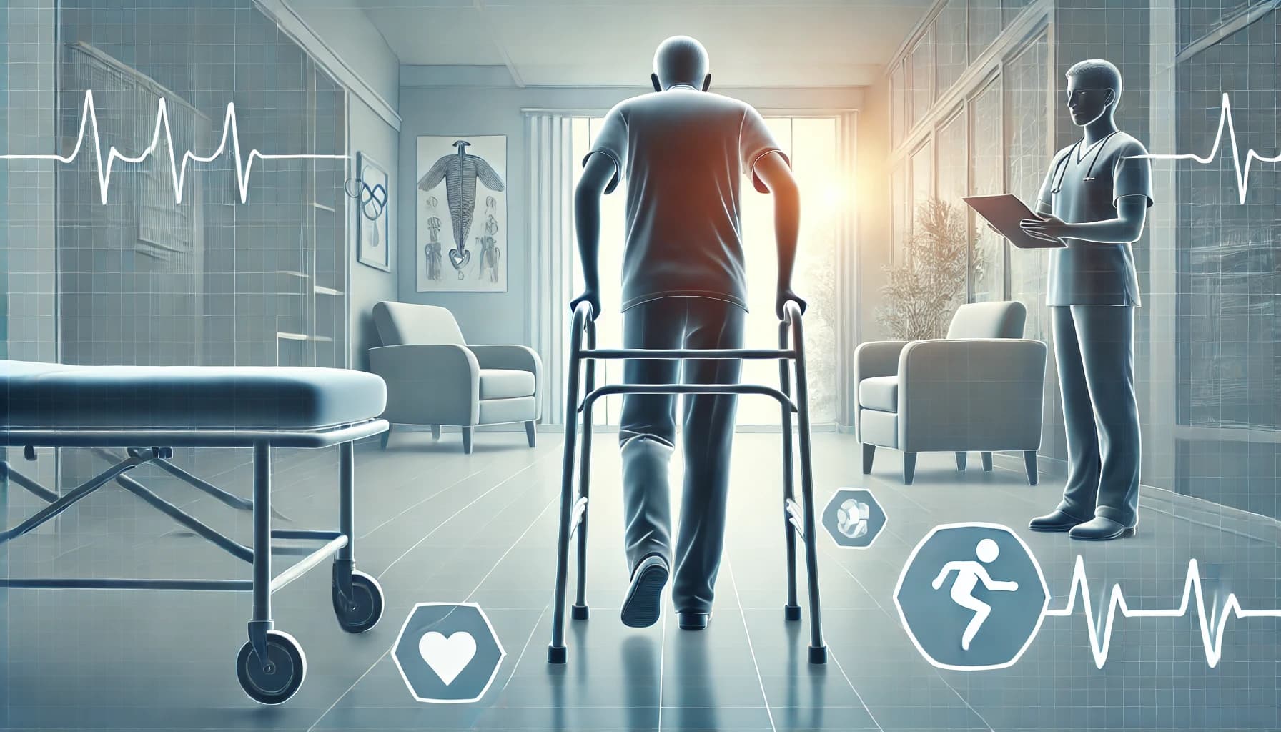 Person with limited mobility using a walker