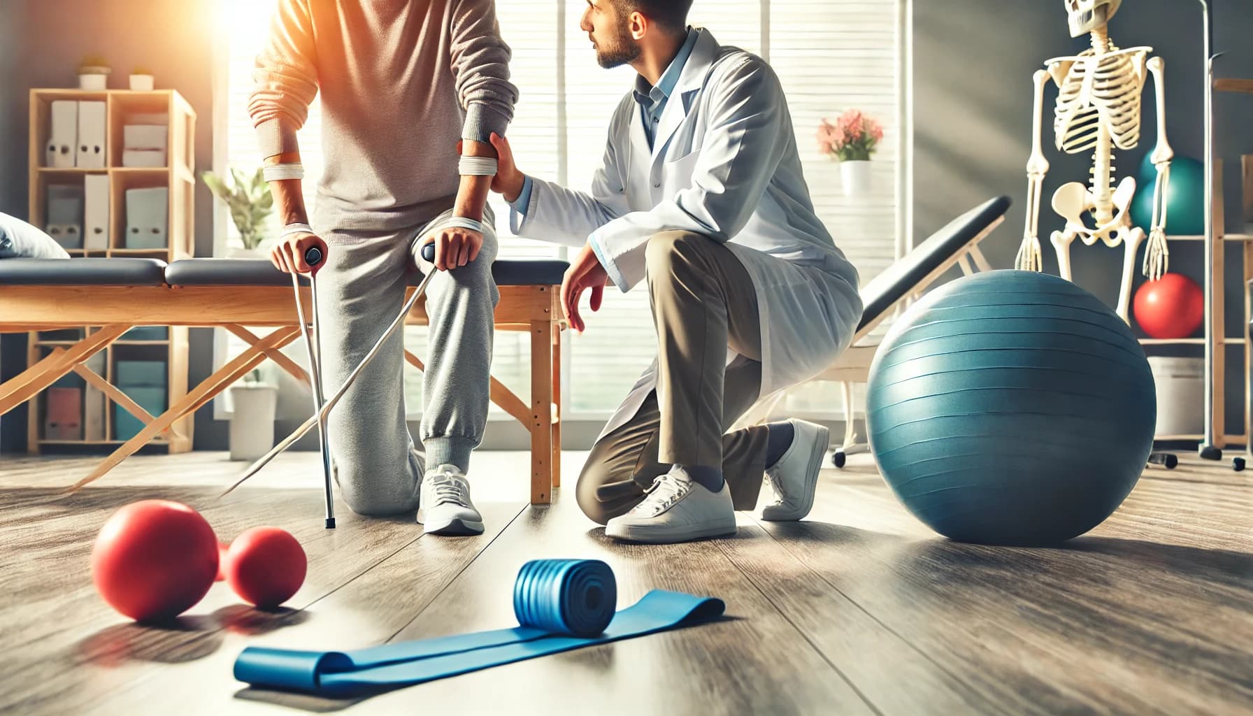 Physical therapist working with a patient