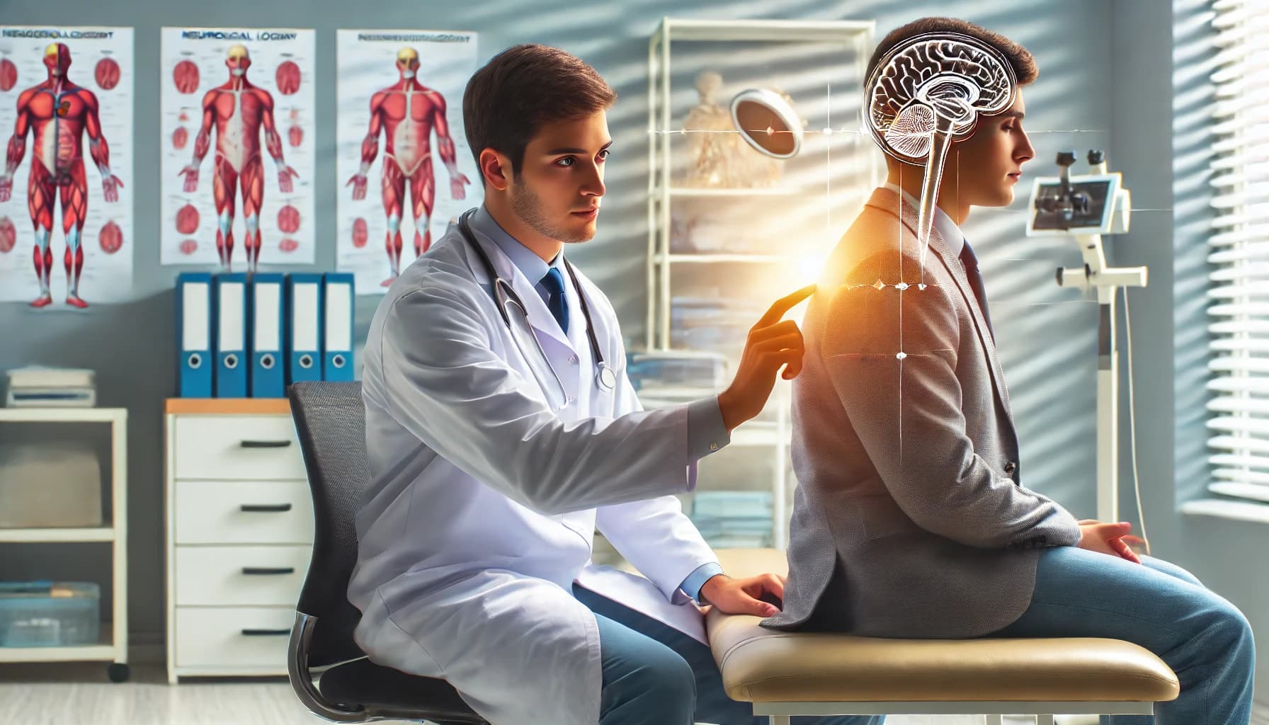 Neurologist examining a patient