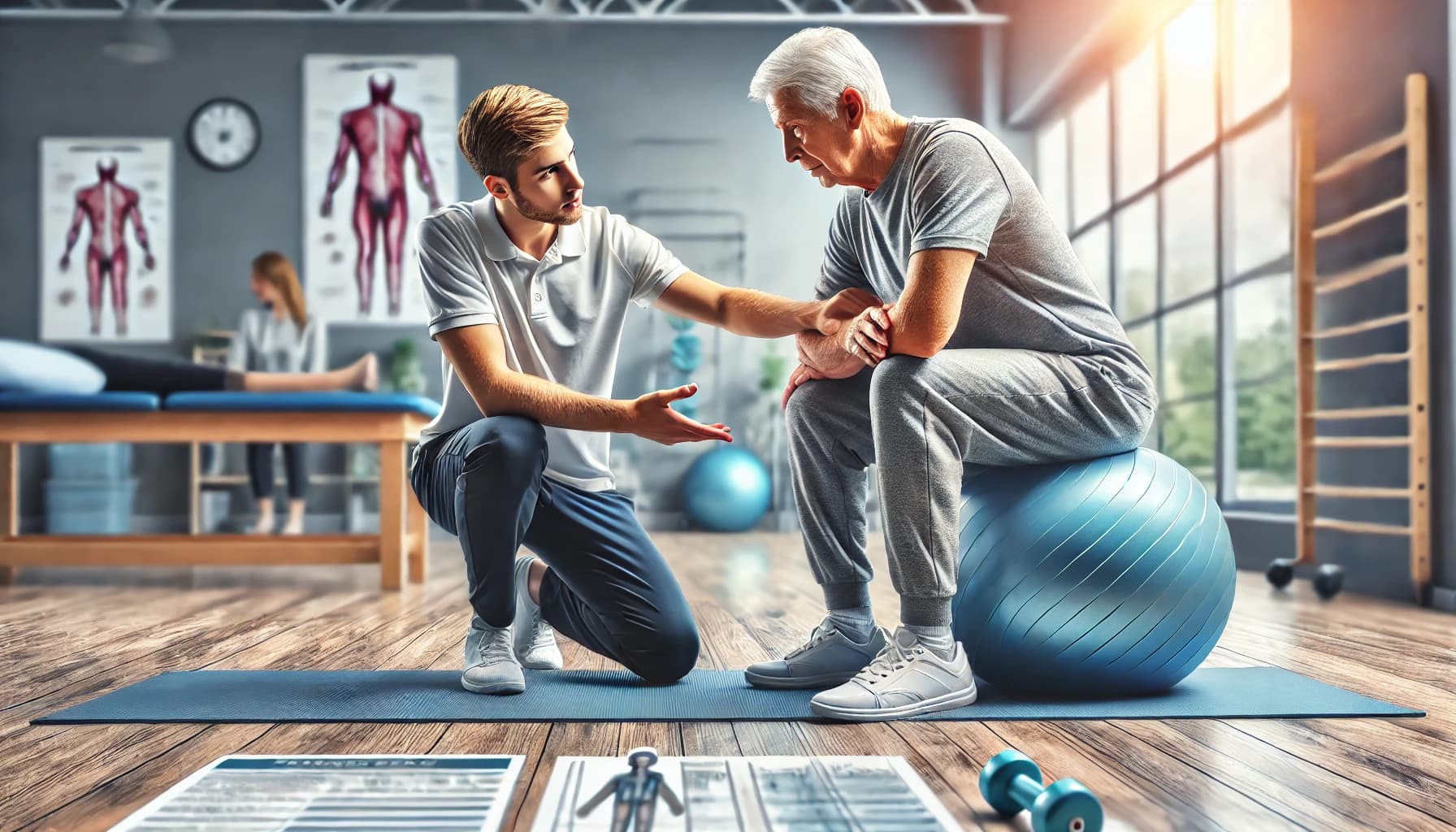 Physical therapist working with a Parkinson’s patient