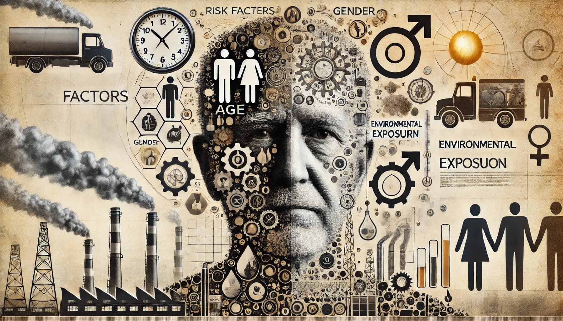 Combination of risk factors like age, gender, and environmental exposure