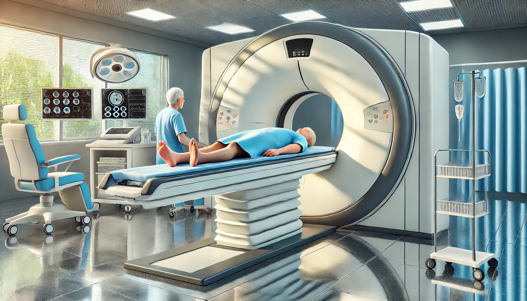 Patient undergoing a CT scan