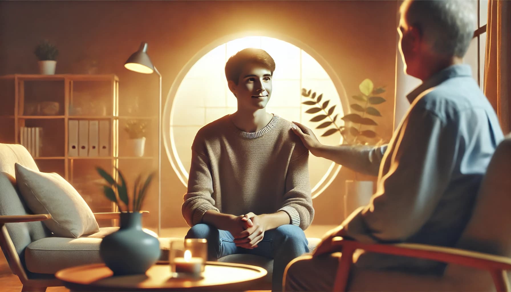 Person feeling hopeful and supported after treatment