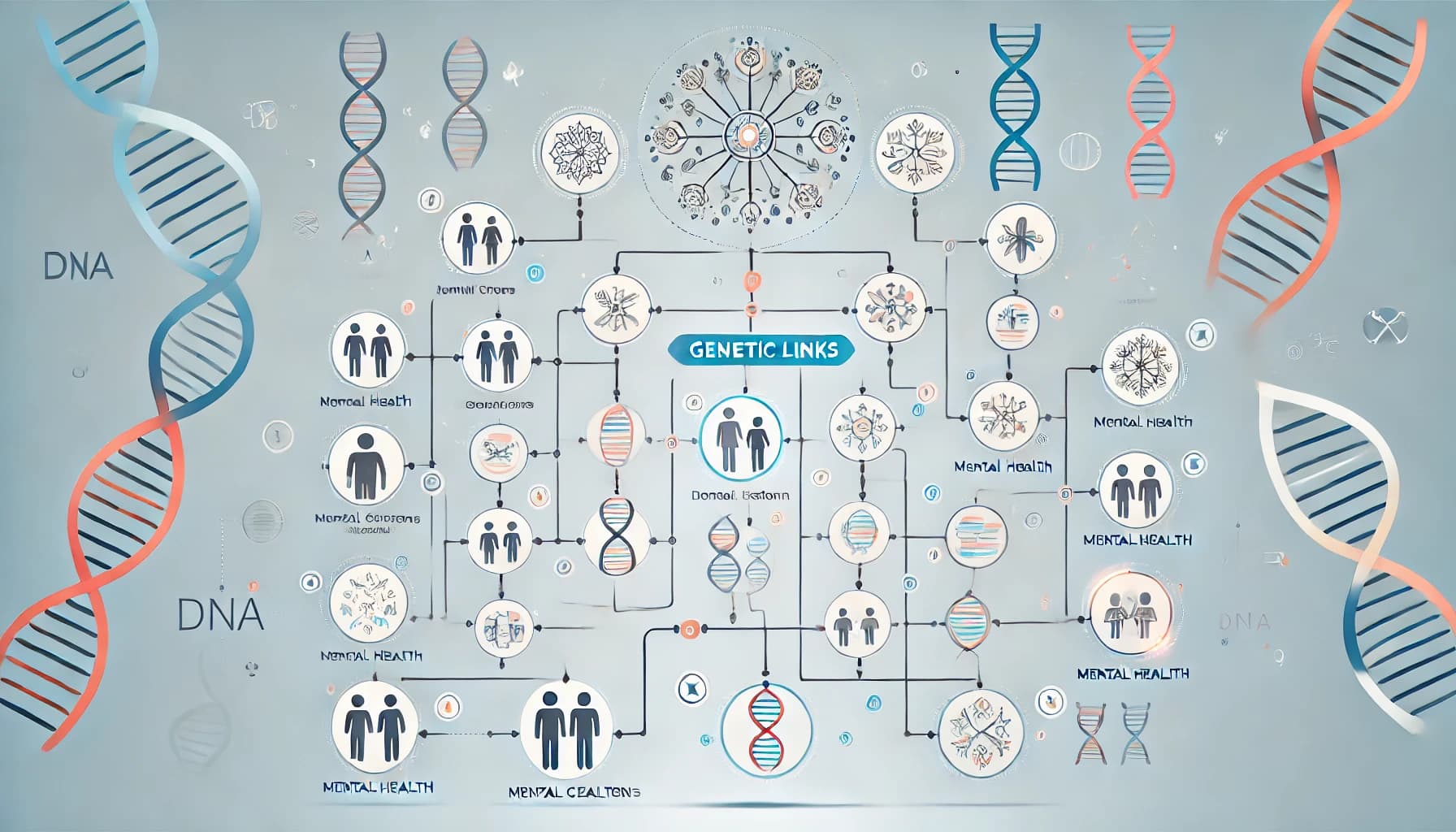Diagram showing the genetic link in bipolar disorder