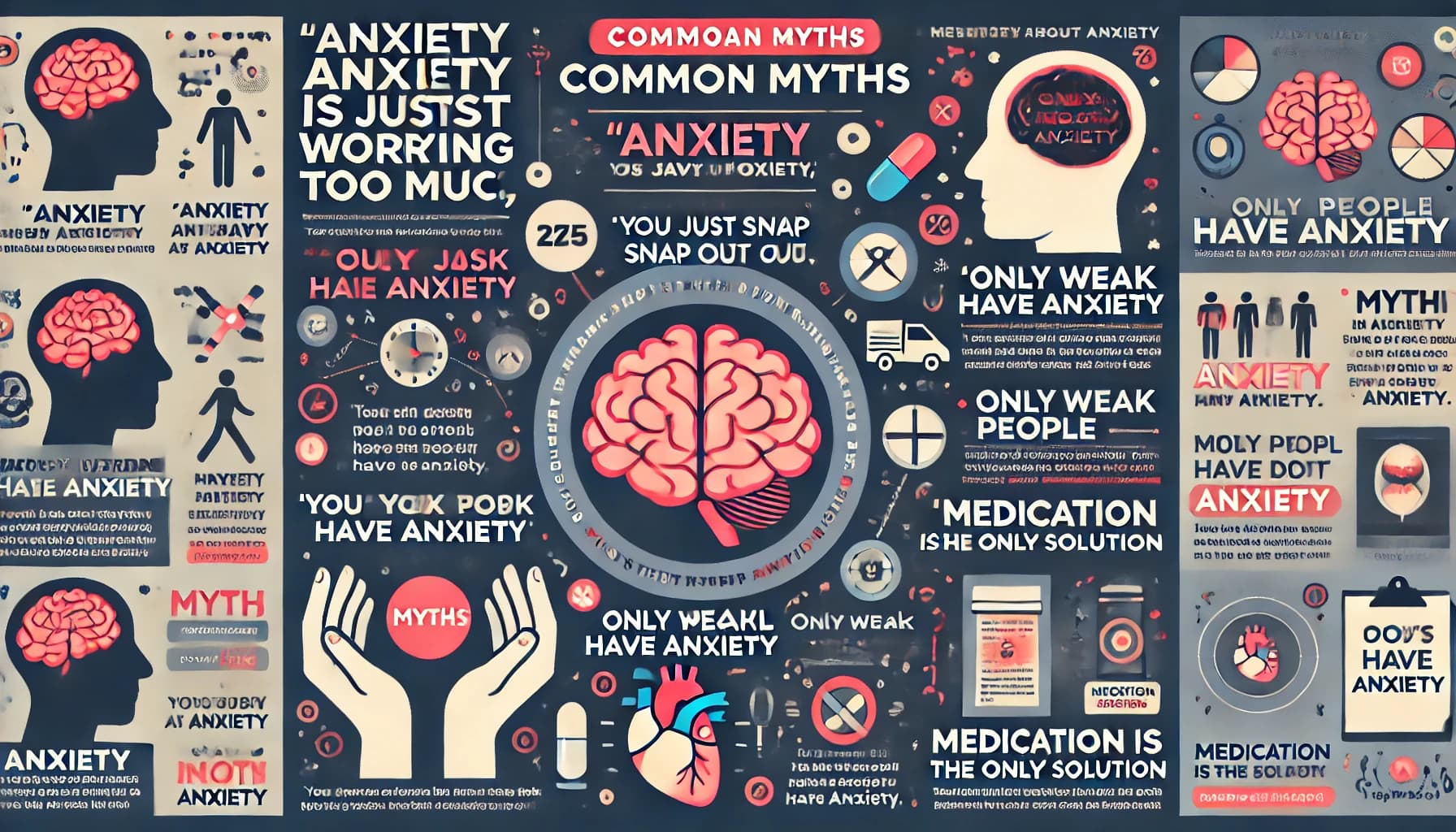 Infographic debunking common myths about depression