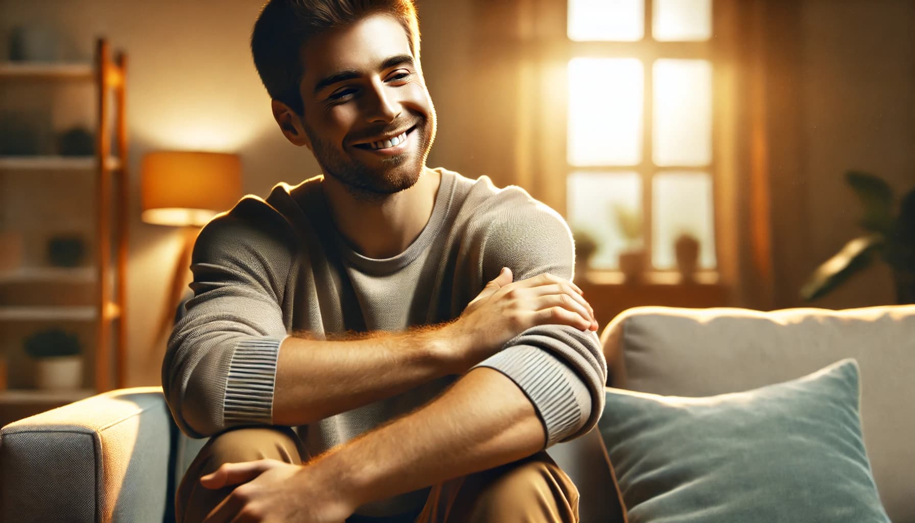 Person feeling hopeful or finding support in a therapy session