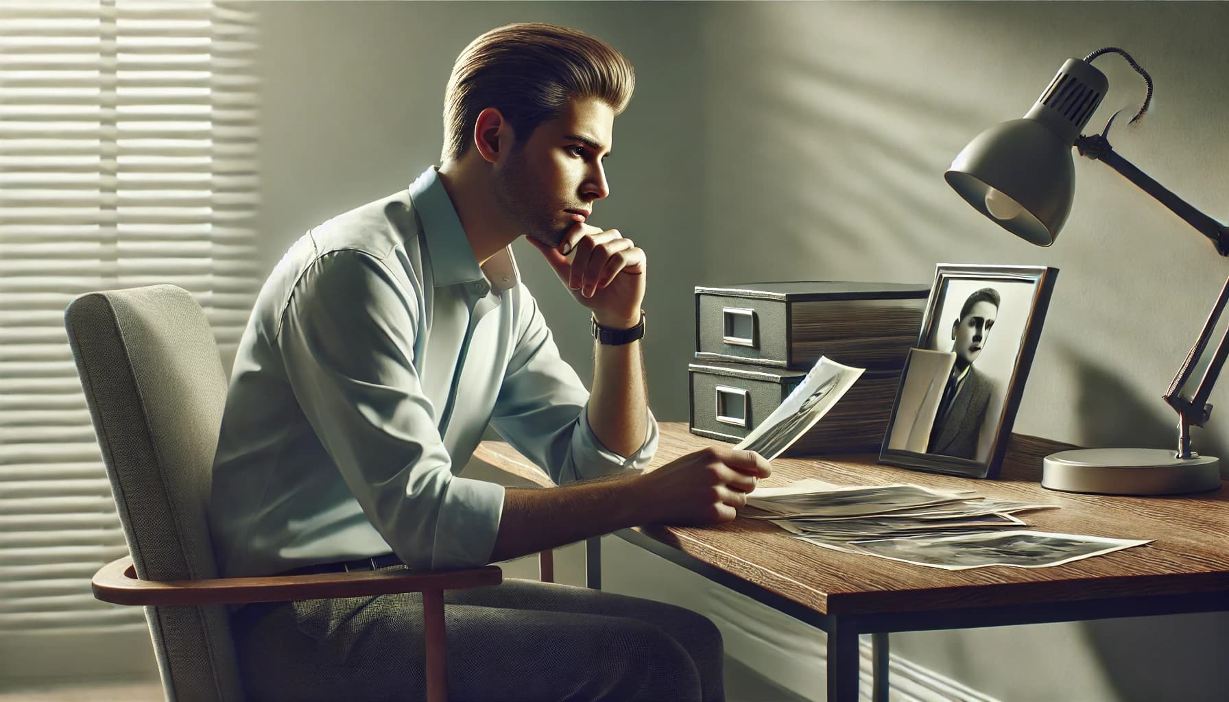 Person reflecting or dealing with negative thoughts