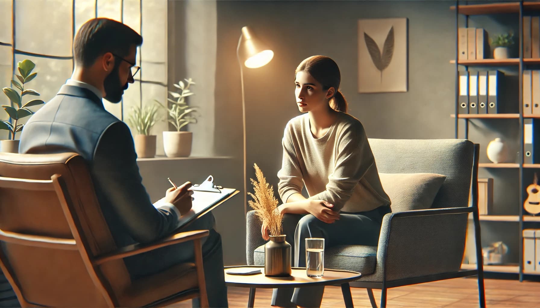 Person in a therapy session with a mental health professional