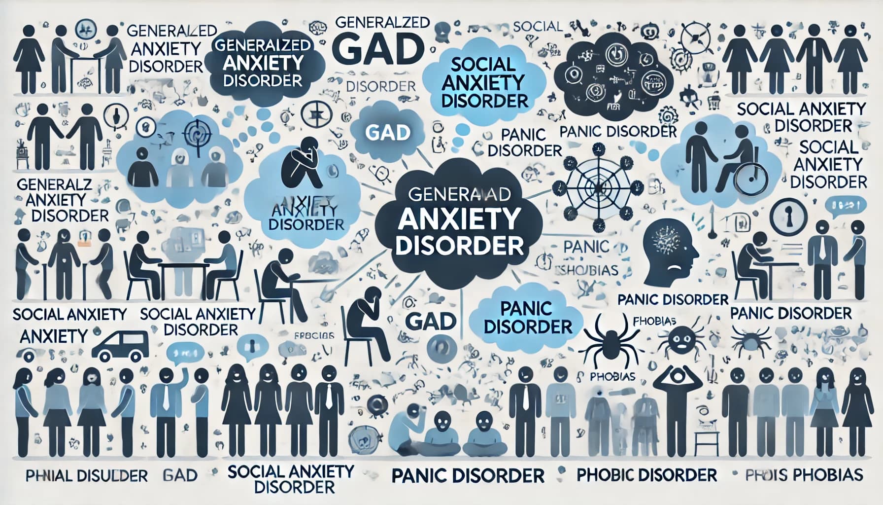 Infographic illustrating the different types of depression