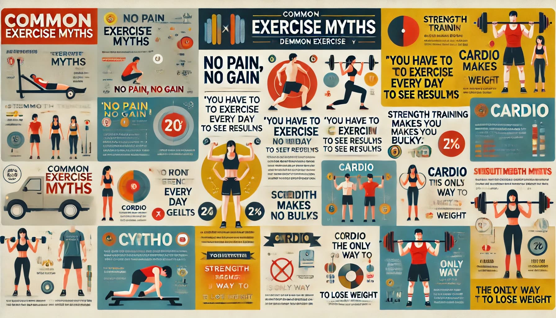 Infographic debunking common exercise myths