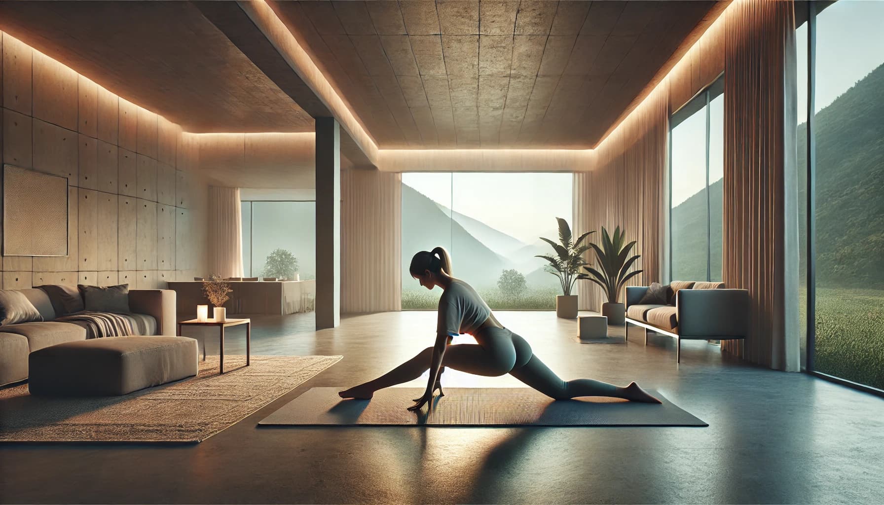 Person doing yoga or a stretching routine