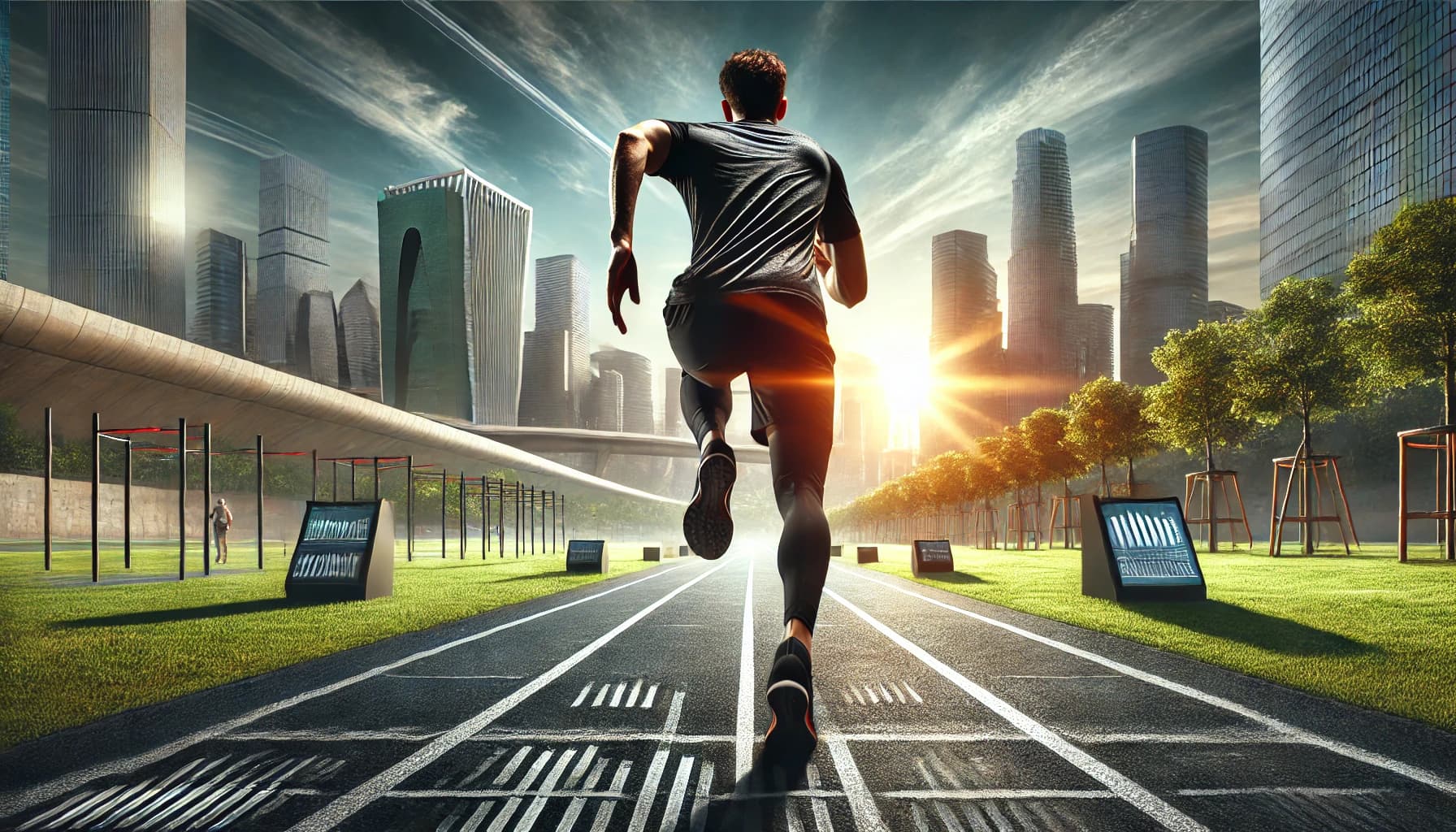 Person running or engaging in high-intensity interval training (HIIT)