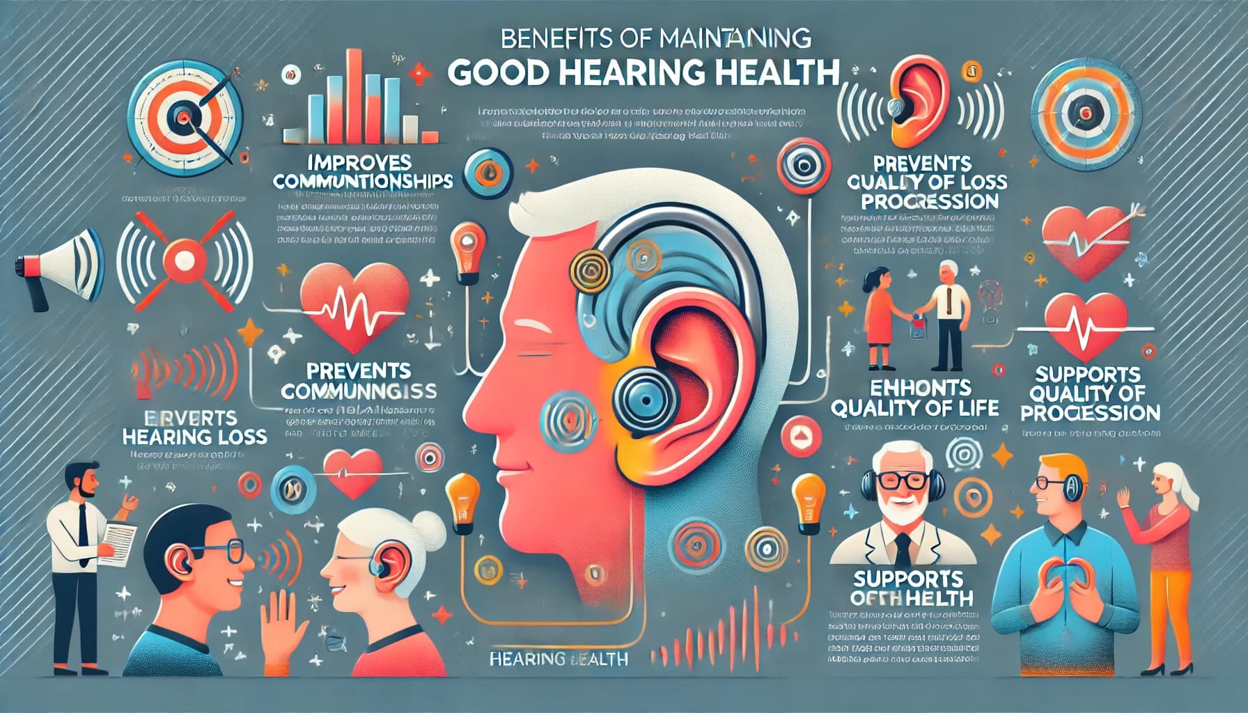 Infographic highlighting the benefits of maintaining good hearing health