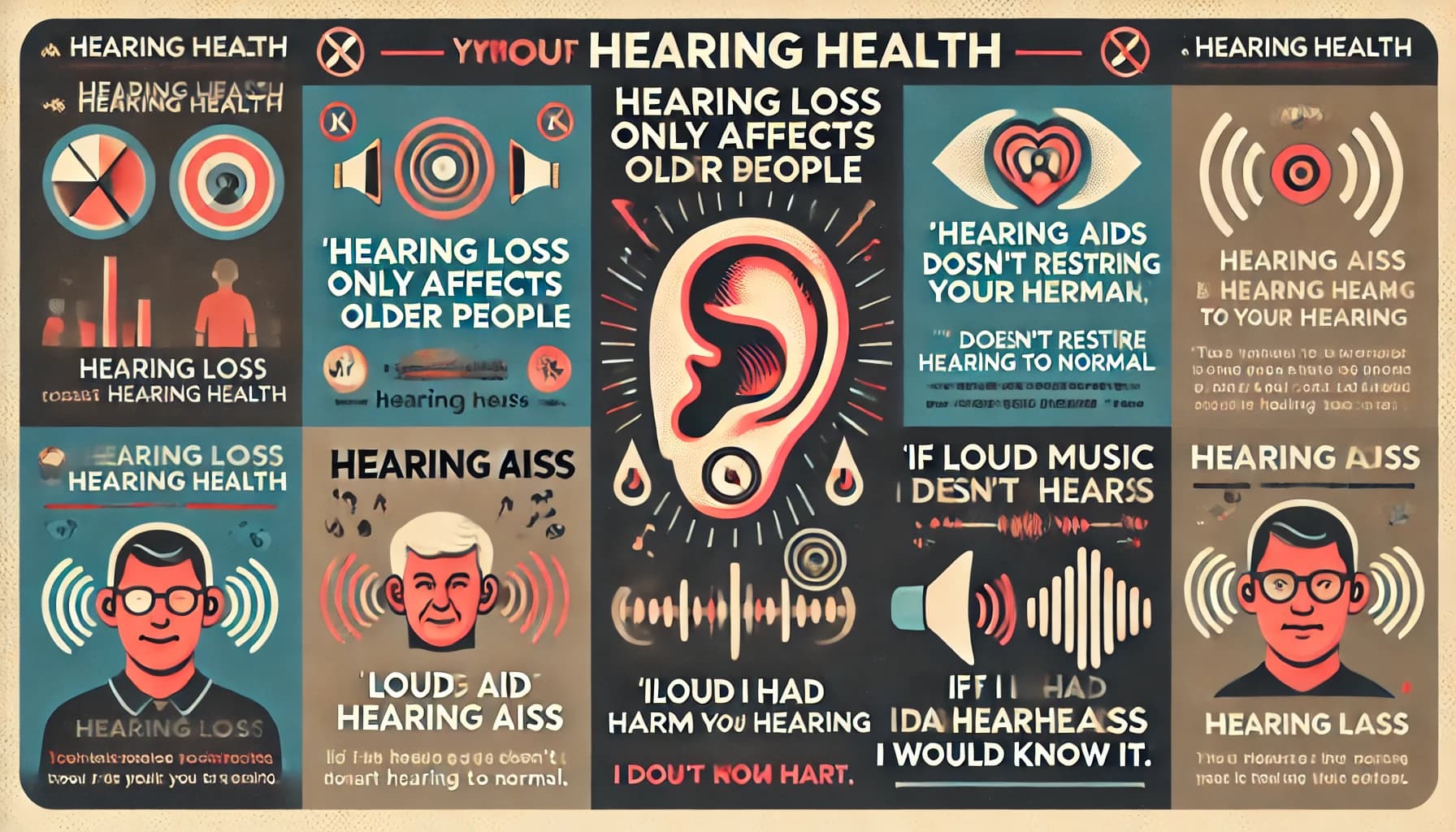 Infographic debunking common myths about hearing health