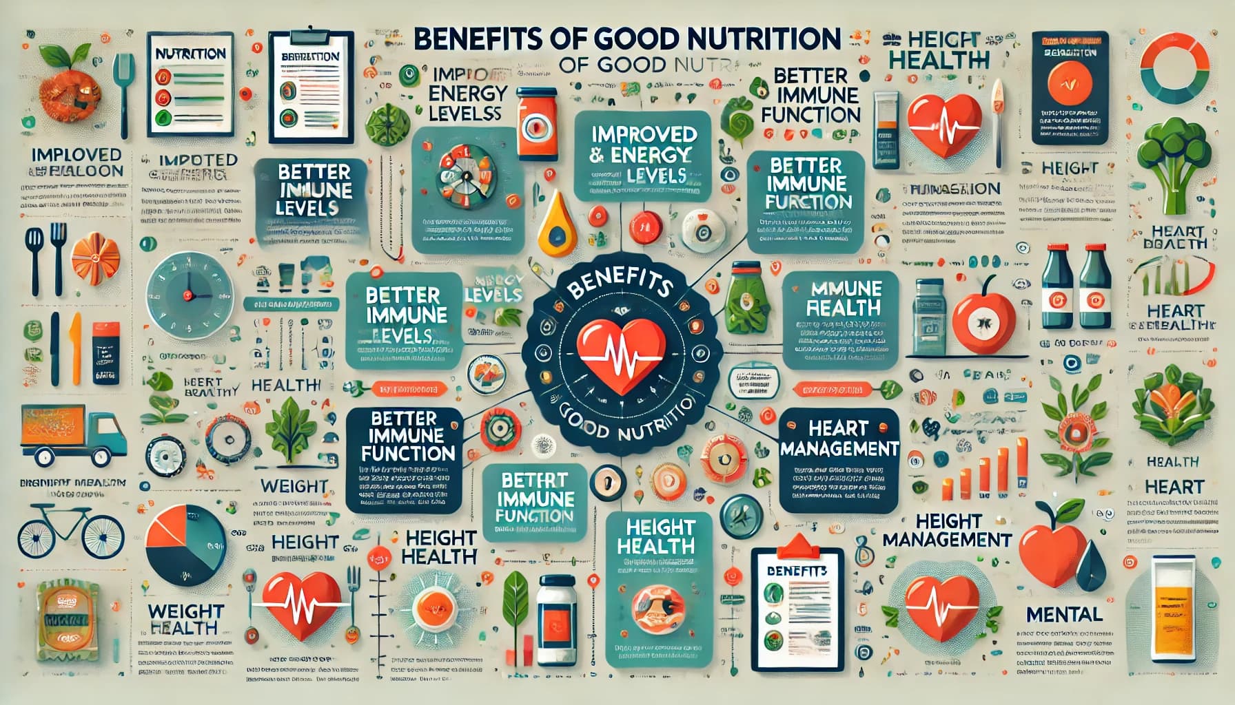 Infographic showing the benefits of good nutrition.