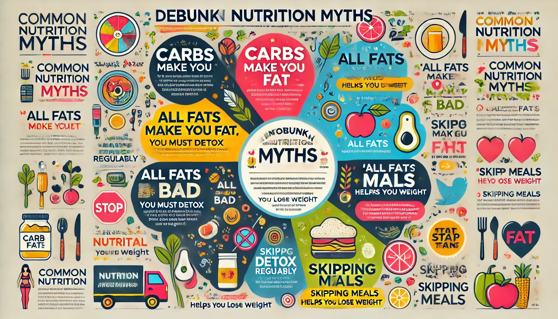 Infographic debunking common nutrition myths.