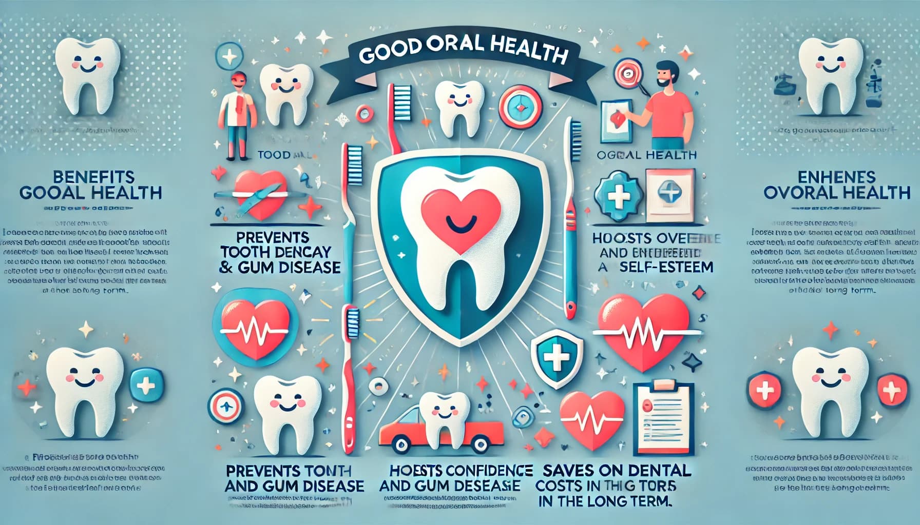Infographic showing the benefits of good oral health