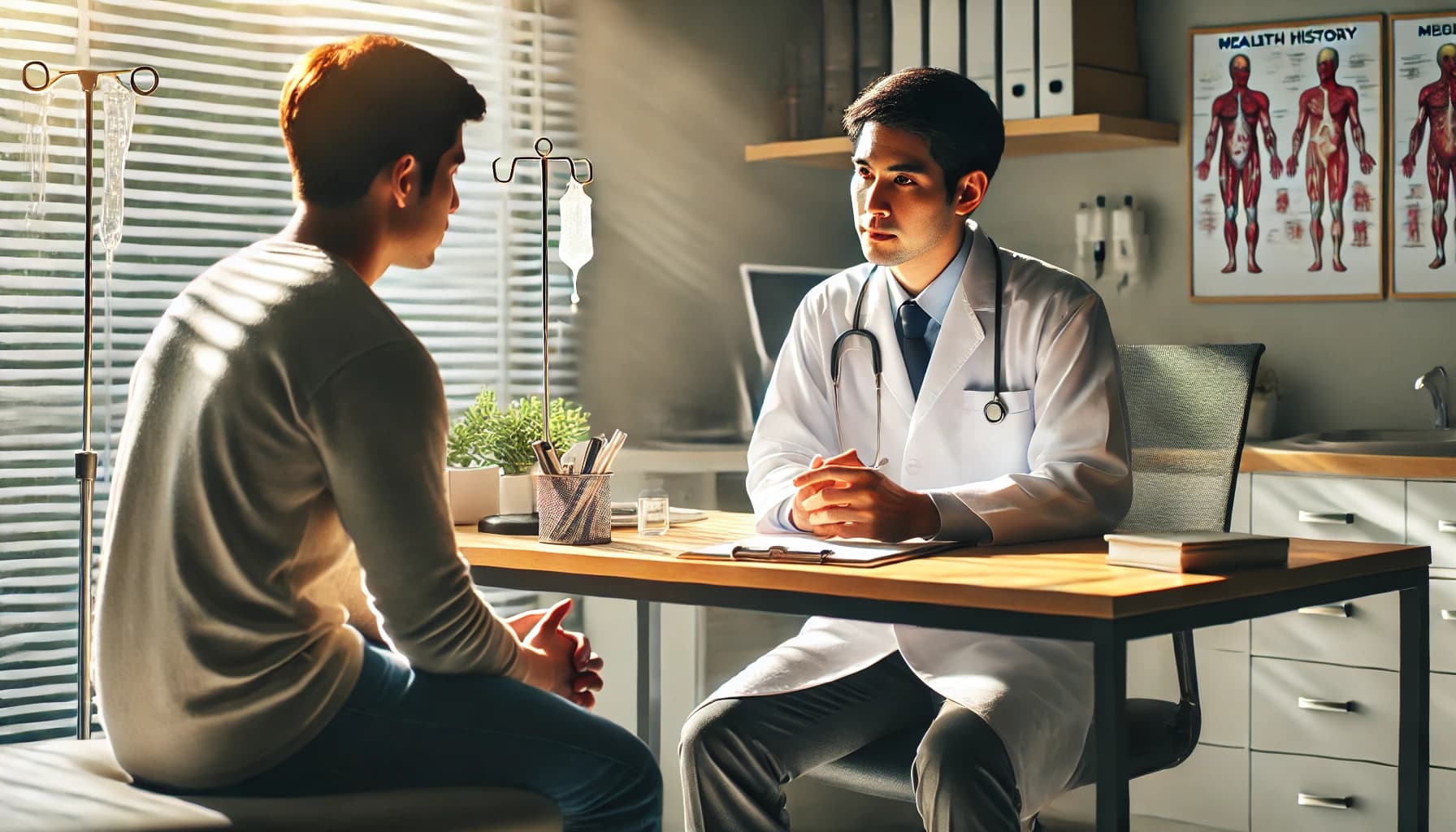 Doctor discussing medical history with a patient