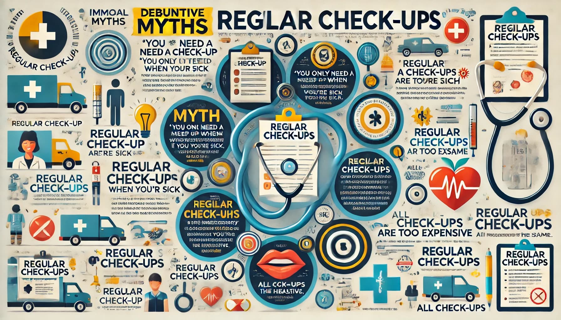 Infographic debunking common myths about regular check-ups
