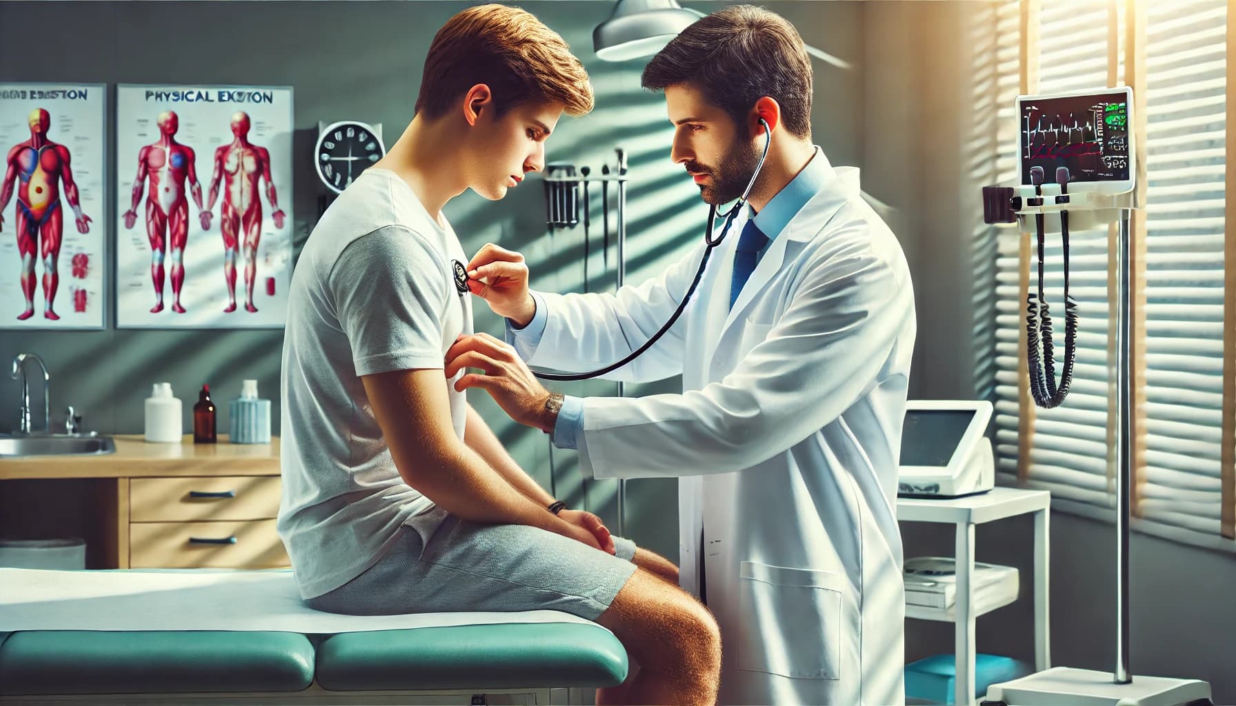 Doctor performing a physical exam on a patient