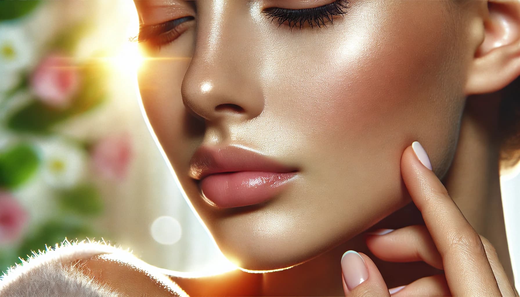 Person with clear, healthy skin