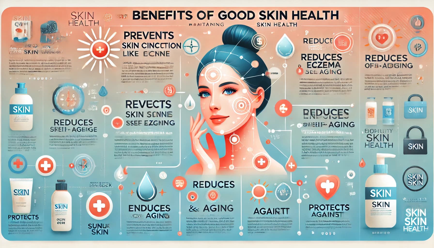 Infographic highlighting the benefits of healthy skin