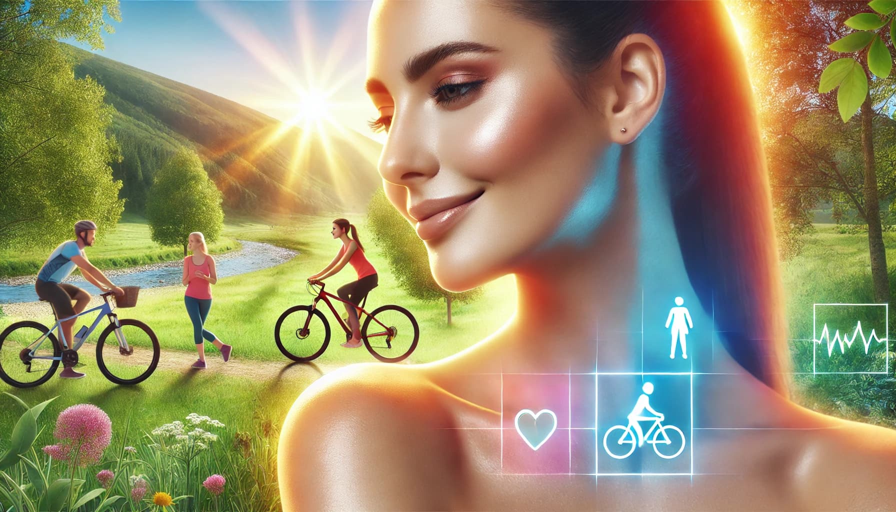 Person with healthy, glowing skin enjoying an outdoor activity