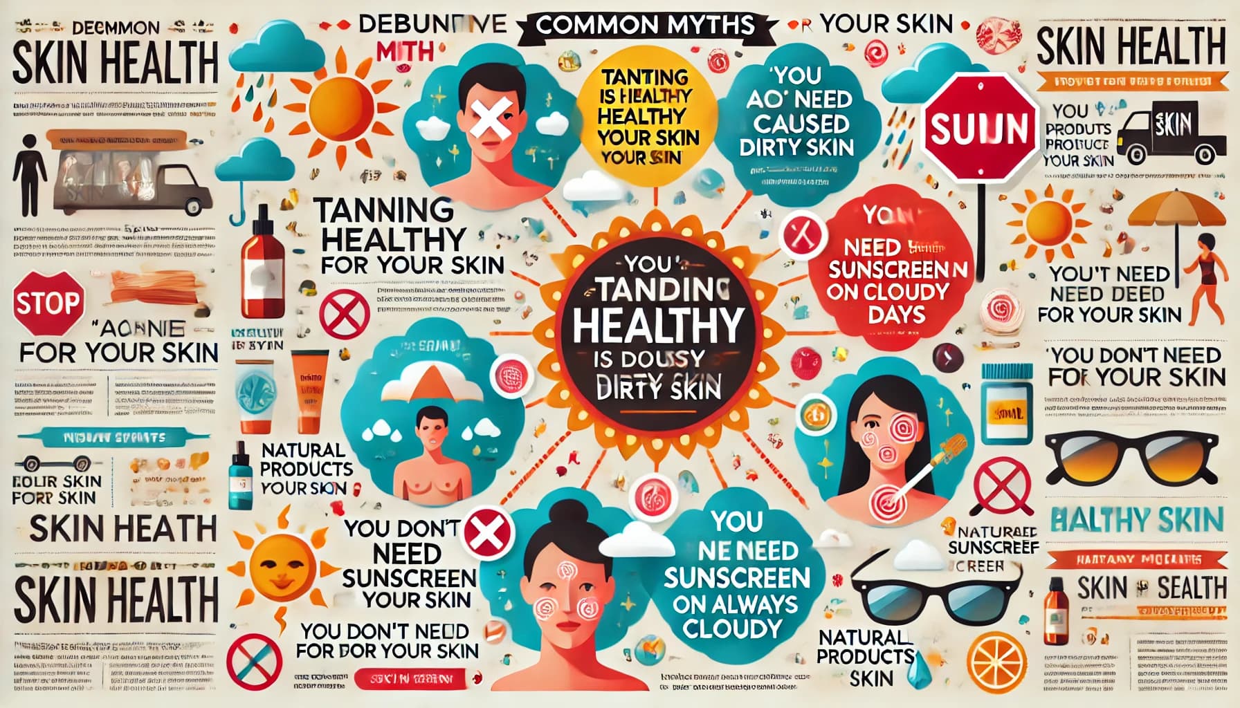 Infographic debunking common myths about skin health