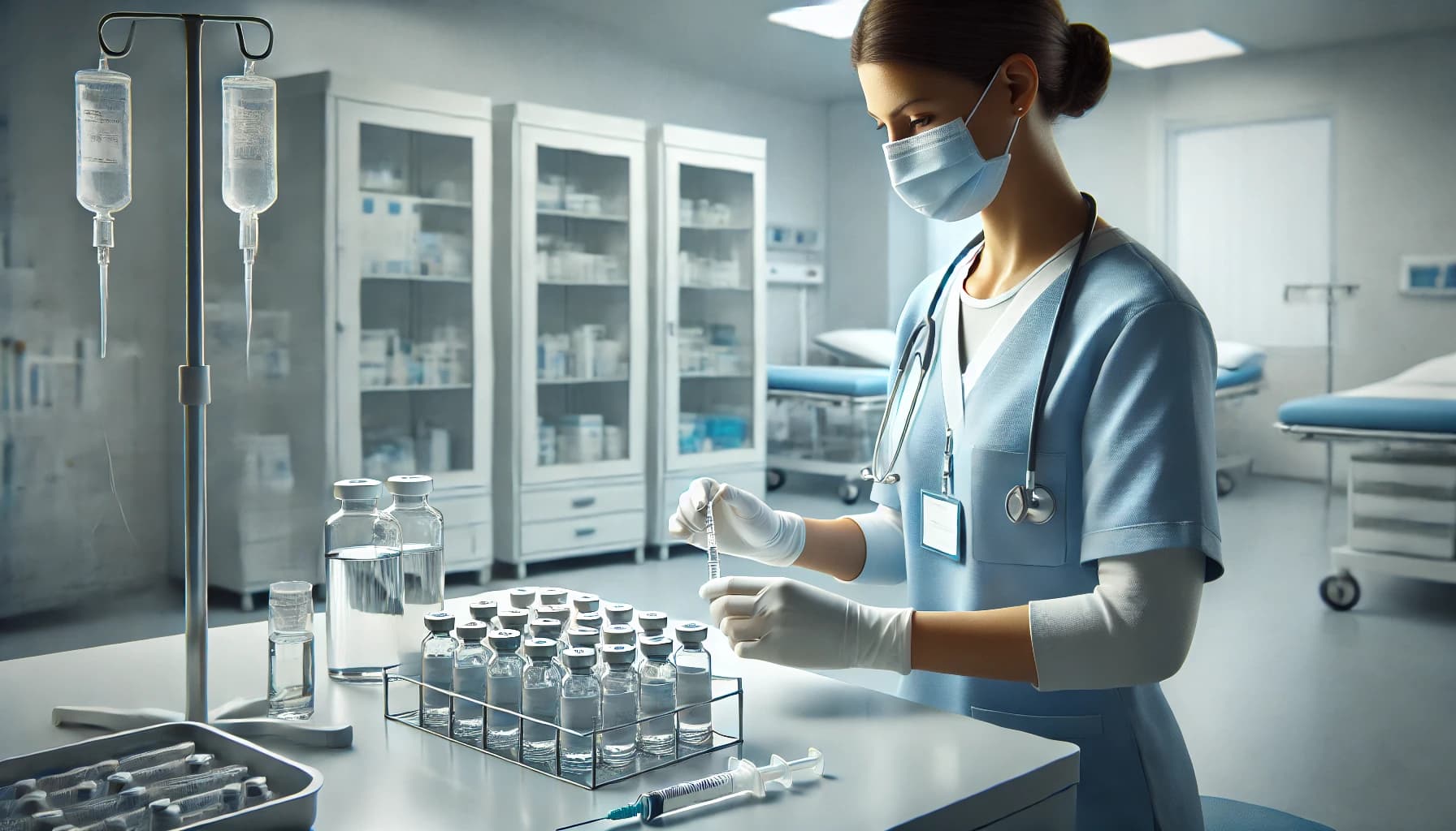 Healthcare worker administering a COVID-19 vaccine