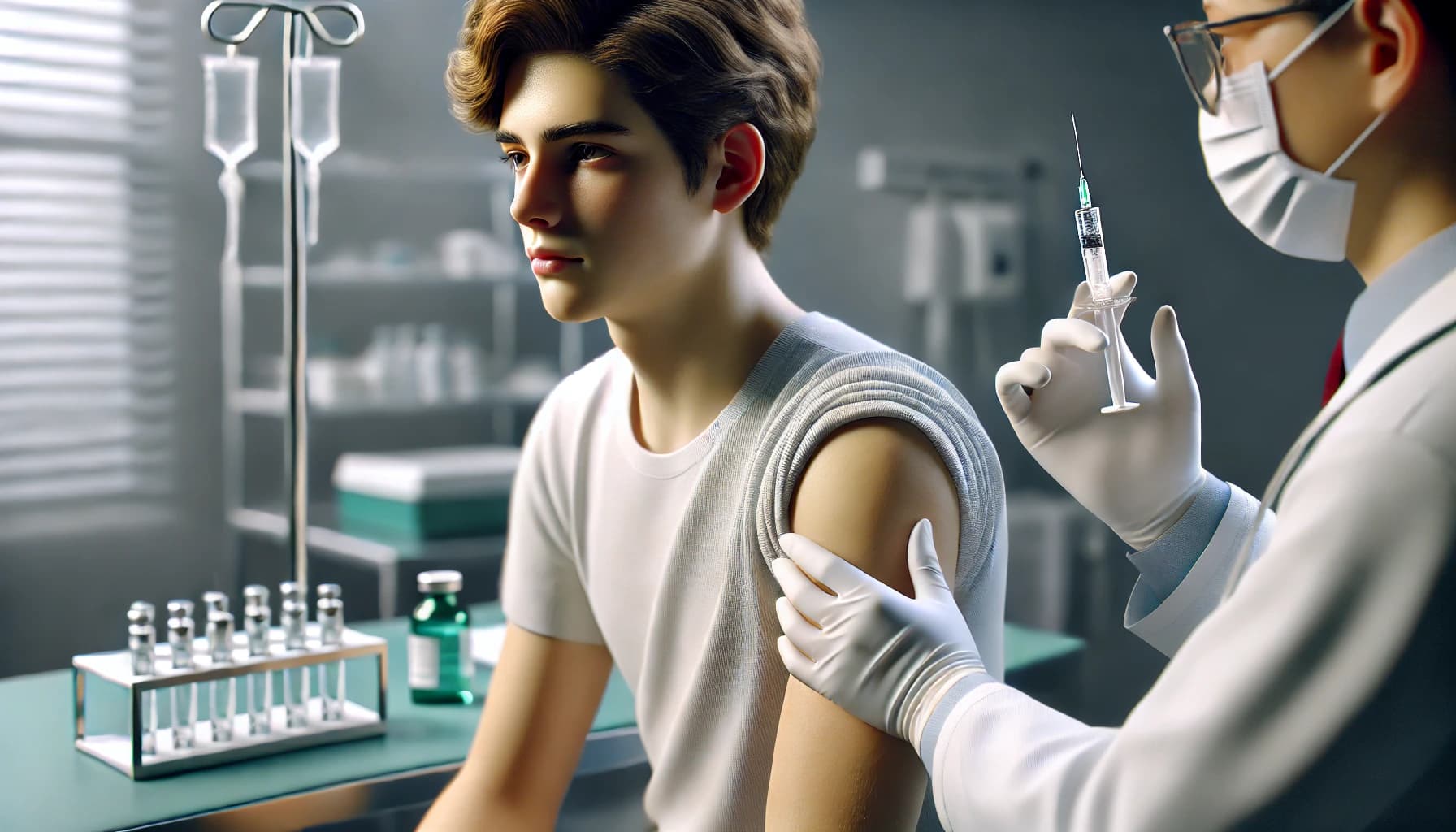 Person receiving an HPV vaccine