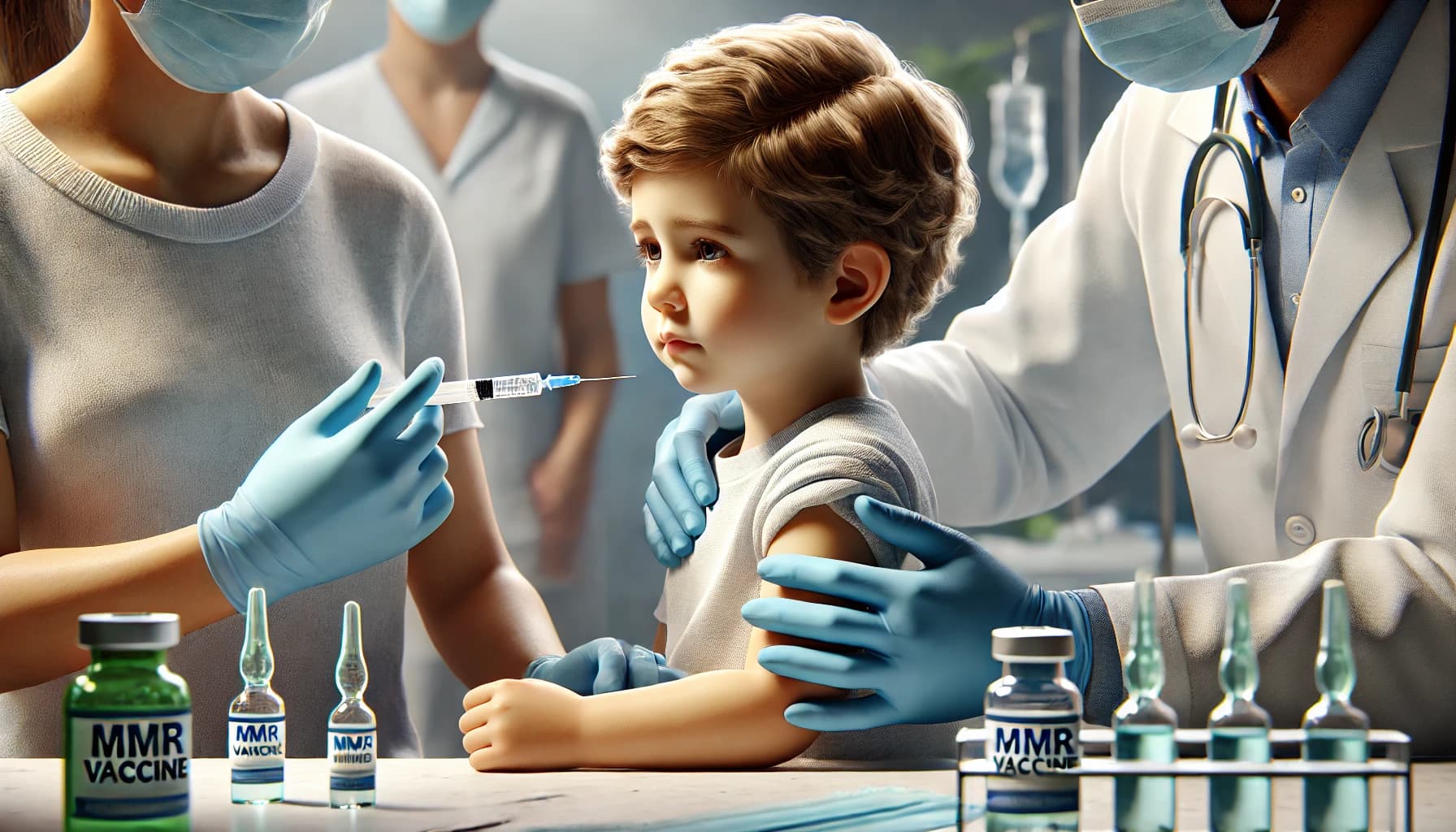 Child receiving the MMR vaccine