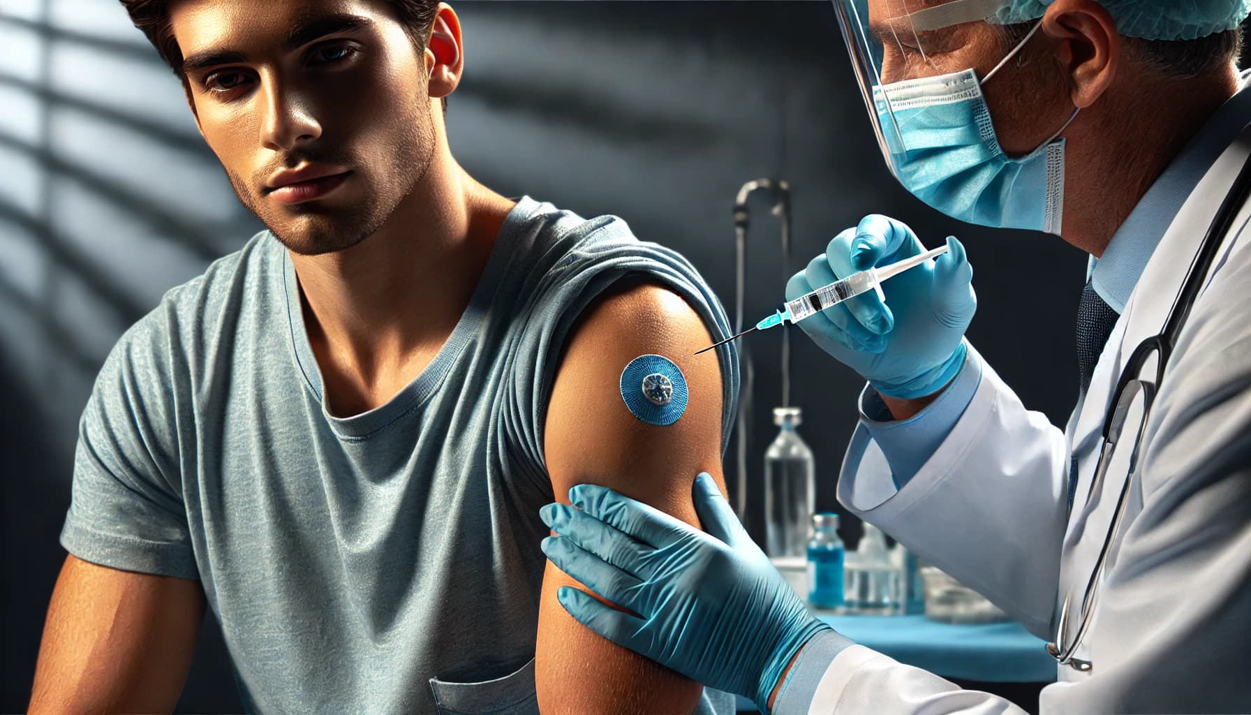 Person receiving a tetanus shot