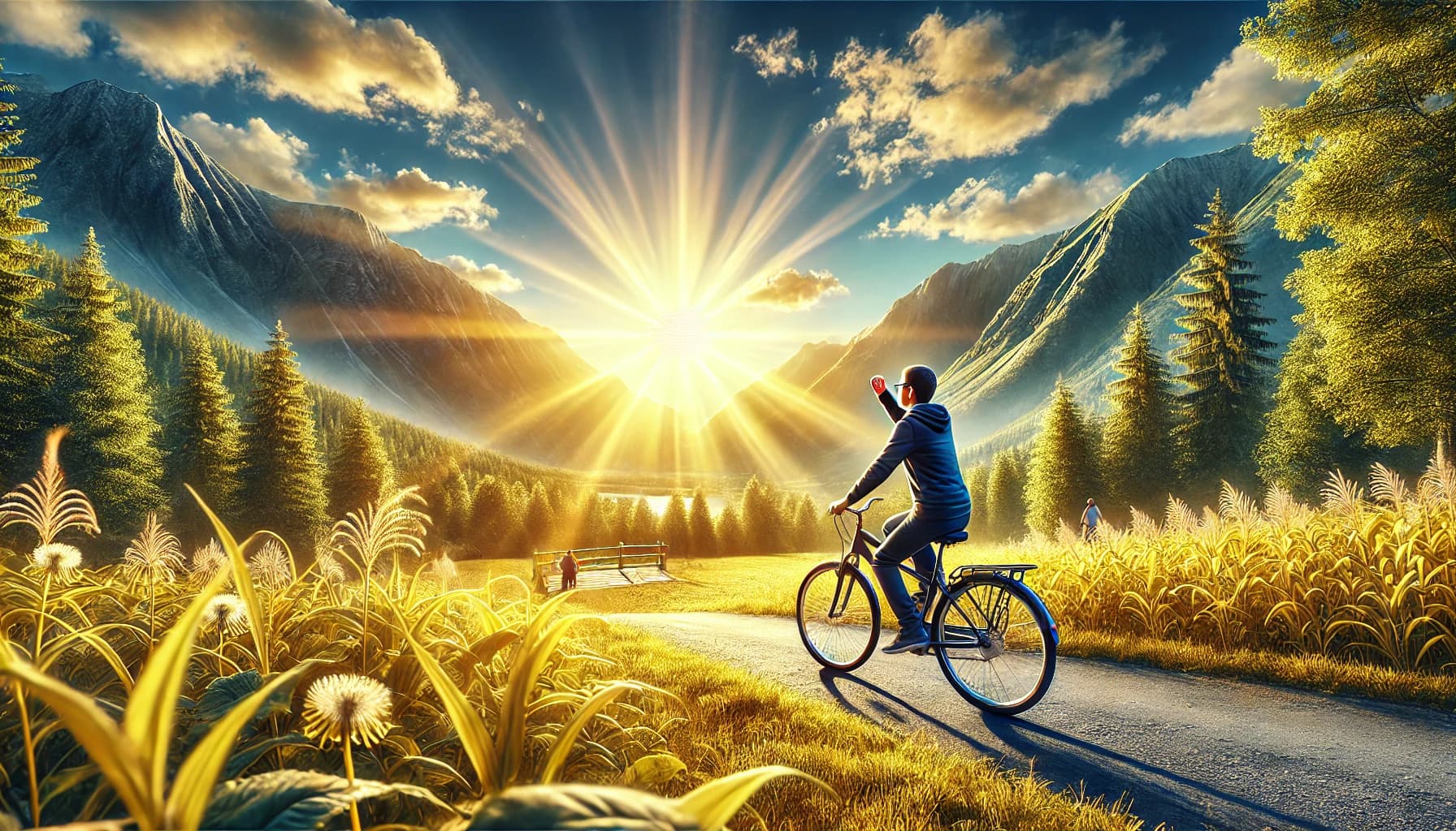 Person with healthy, clear vision enjoying an outdoor activity